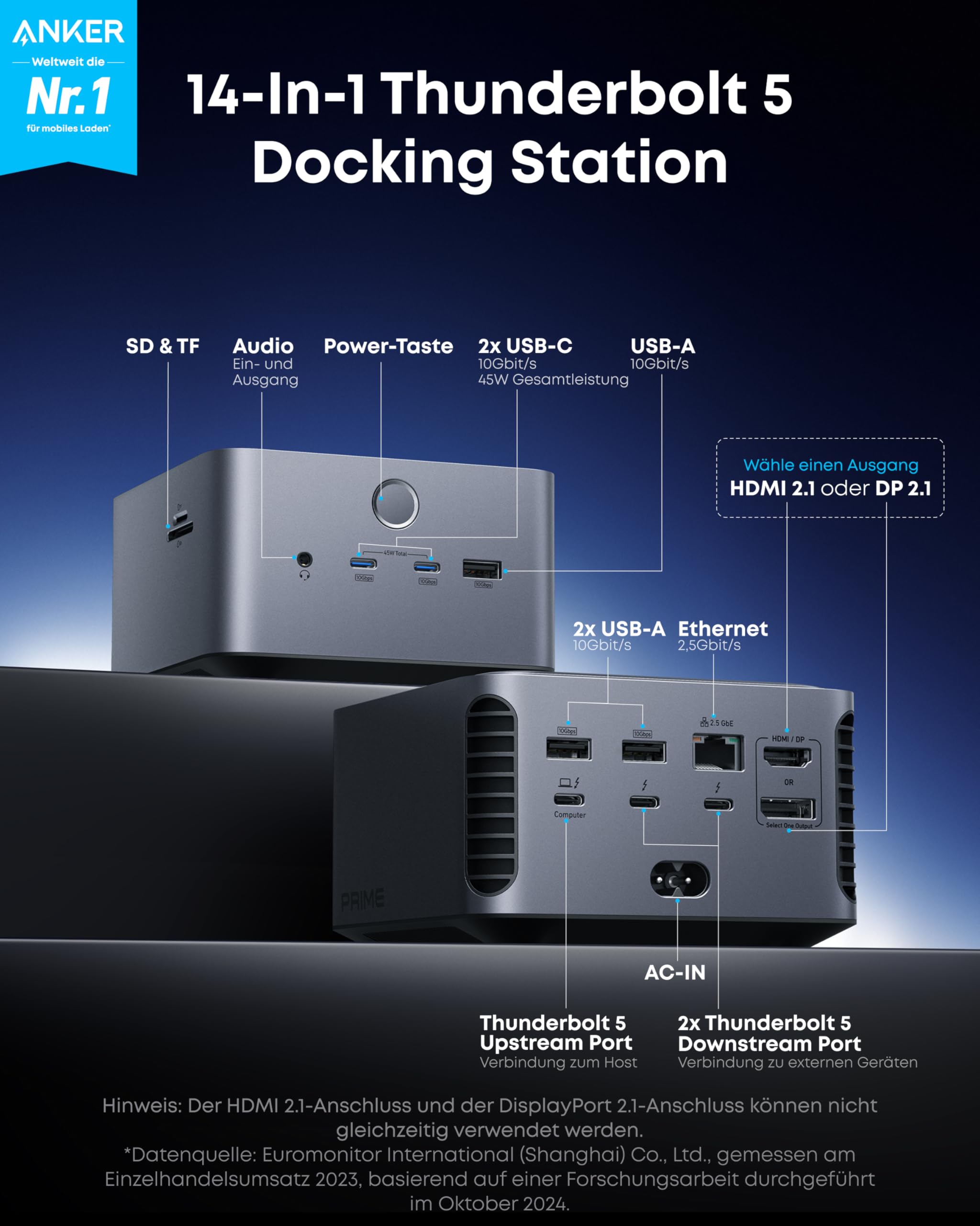 anker-prime-tb5-dockingstation-14-ports-thunderbolt-5-140w image 2