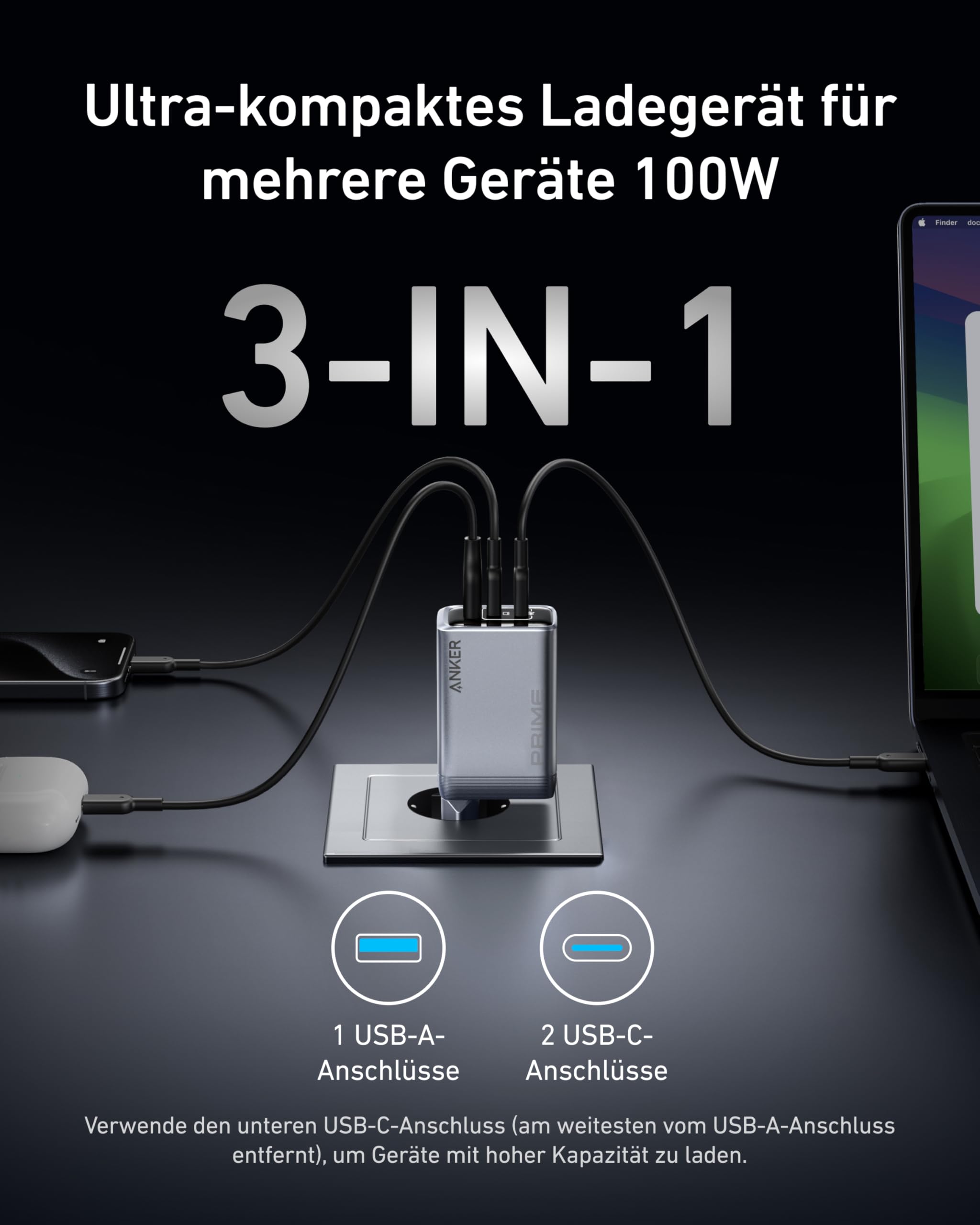 anker-prime-usb-c-ladeger-t-100w-gan-3-port-faltbar image 2