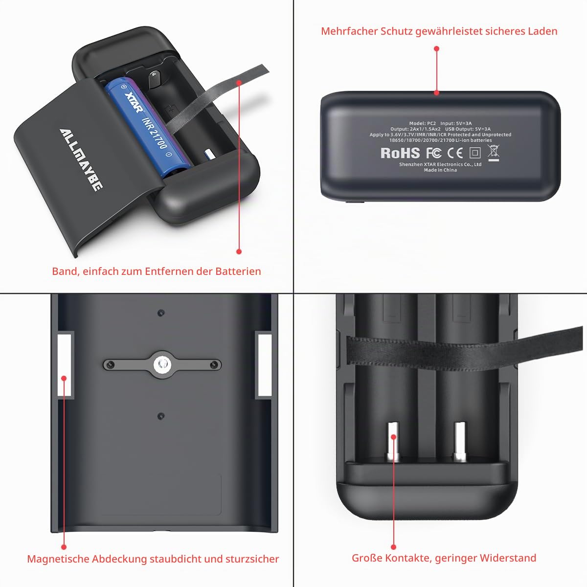 xtar-mini-charger-pc2-18650-21700-akku-ladeger-t-black image 5