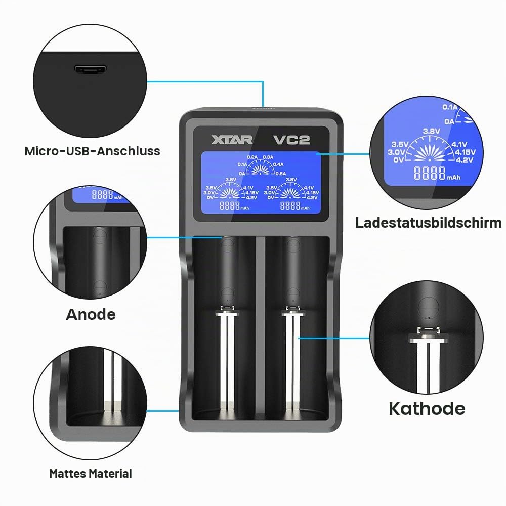 xtar-vc2-18650-ladeger-t-2-slot-mit-lcd image 3