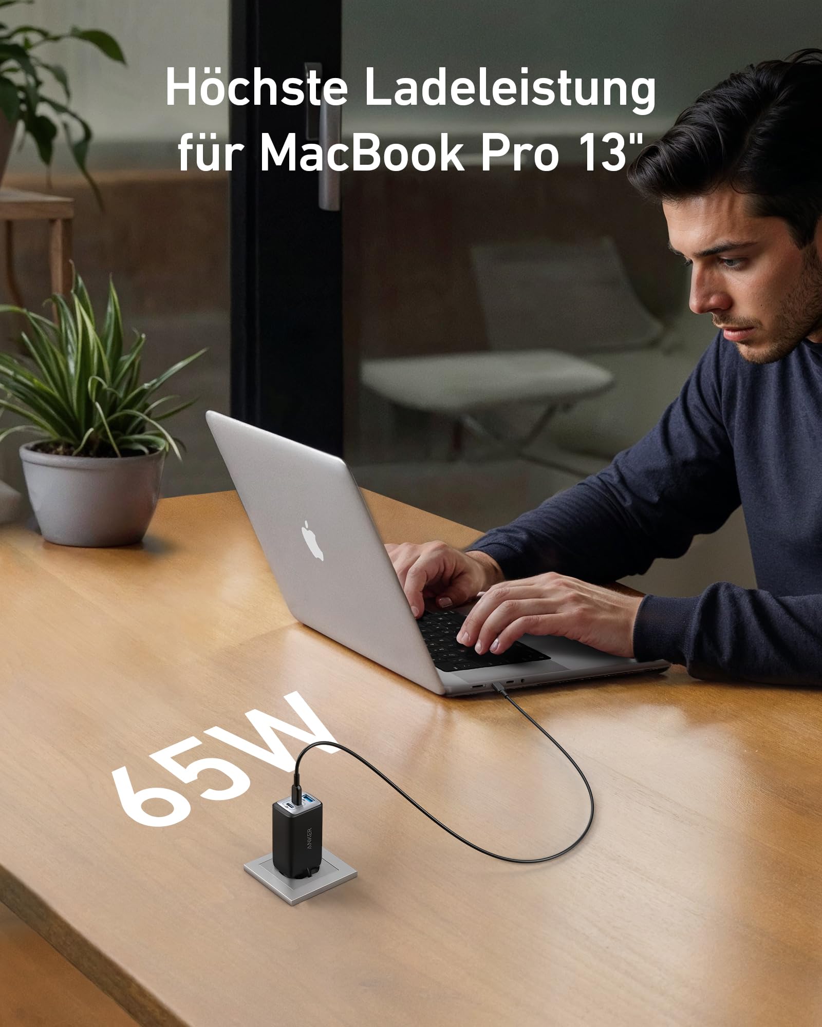 anker-nano-ii-65w-usb-c-ladeger-t-3-port-gan-ii-in-schwarz image 2