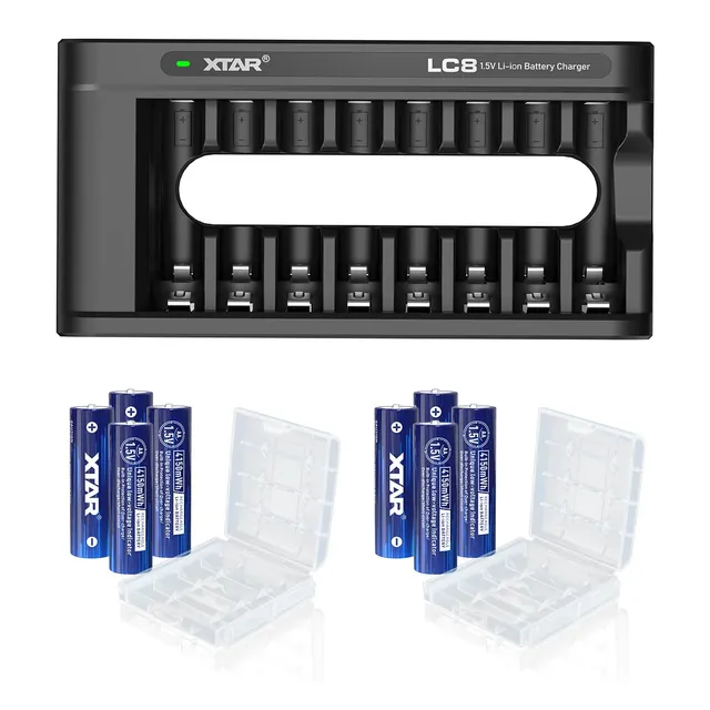 xtar-lc8-aa-akkus-1-5v-lithium-4150mwh-8er-mit-ger-t image 1