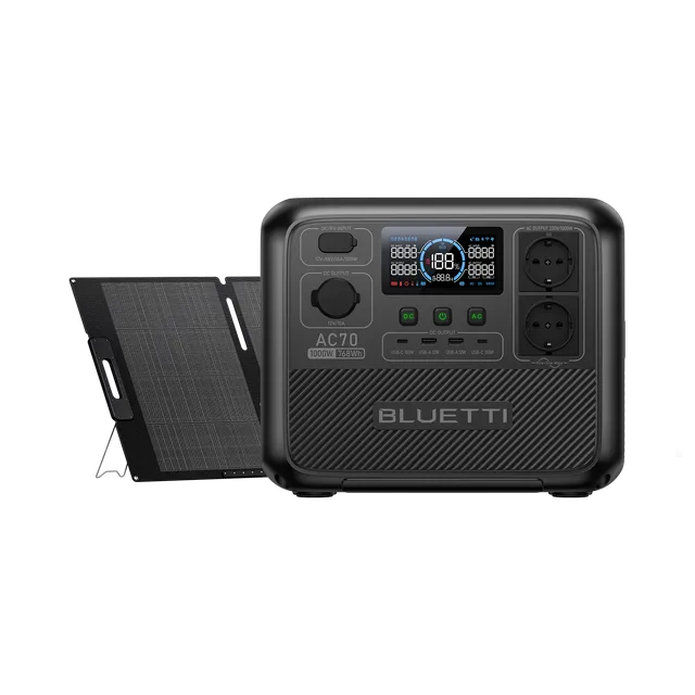 bluetti-ac70-1000w-768wh-stromgenerator-200w-solar-kit image 1
