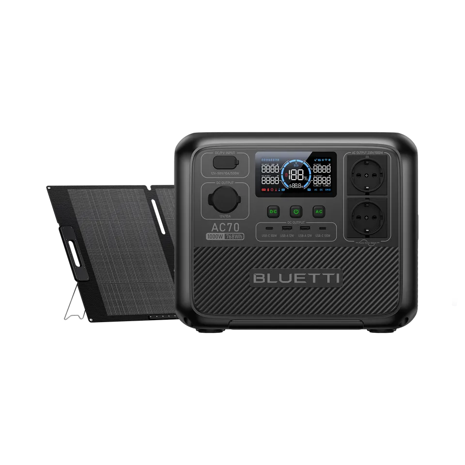 bluetti-ac70-1000w-768wh-stromgenerator-200w-solar-kit image 1