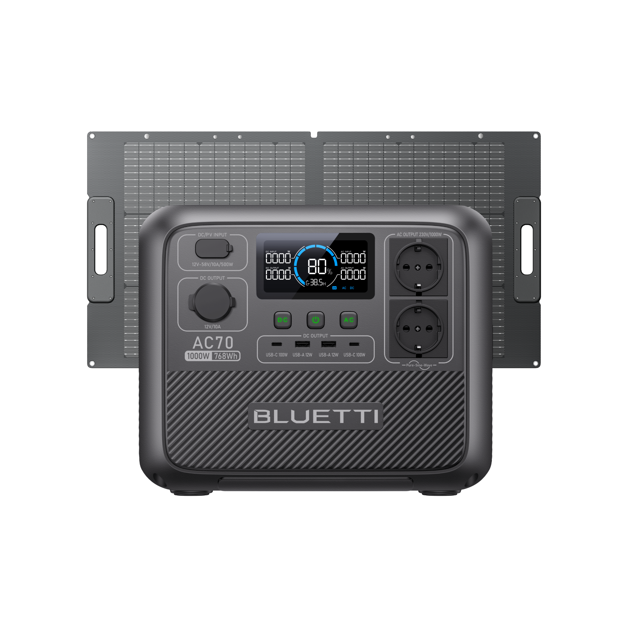 bluetti-ac70-1000w-768wh-powerstation-100w-solar-kit-lifepo4 image 6
