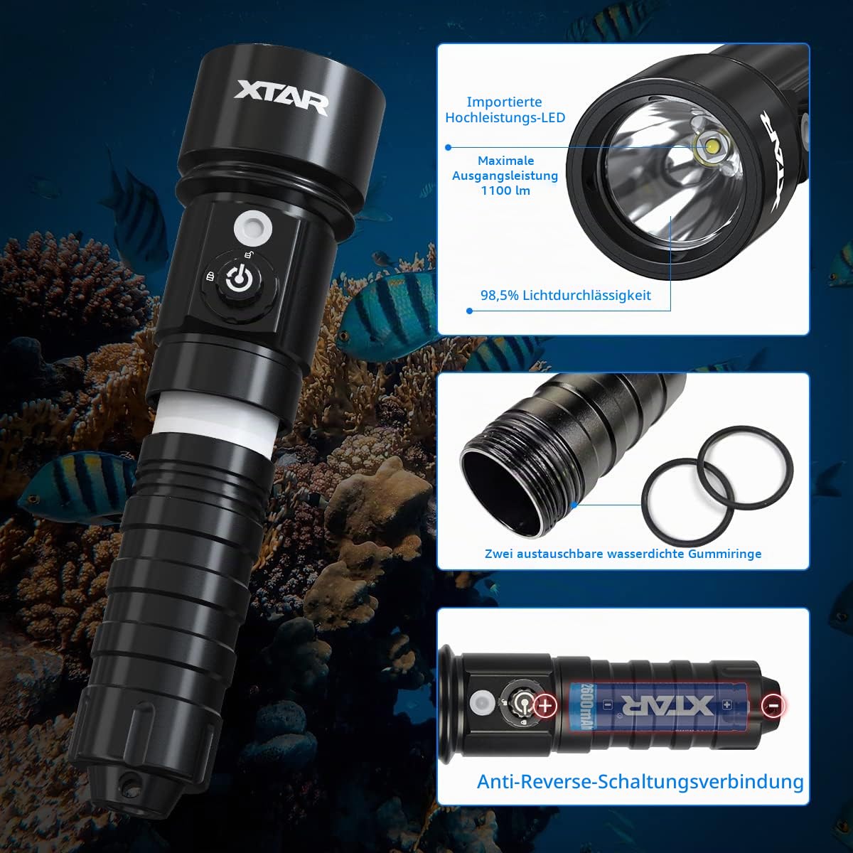 xtar-d26-tauchlampe-1100lm-100m-ohne-akku image 6