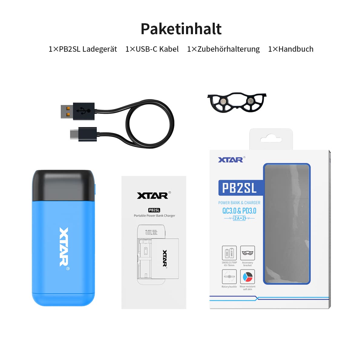 xtar-pb2sl-pb-charger-18650-21700-blau-ohne-akku image 7