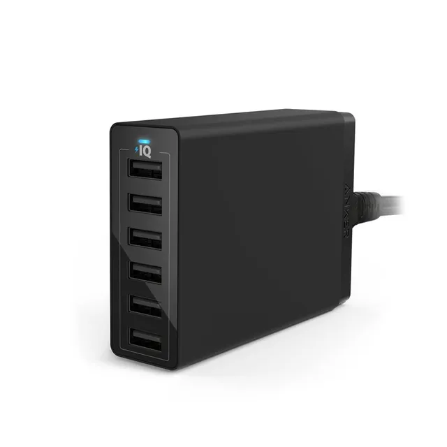 anker-chargers-60w-6-port-usb-ladeger-t-schwarz-schnellladen image 1