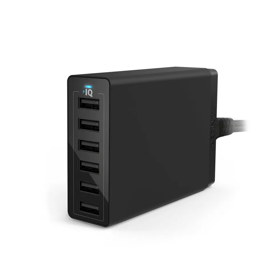 anker-chargers-60w-6-port-usb-ladeger-t-schwarz-schnellladen image 1