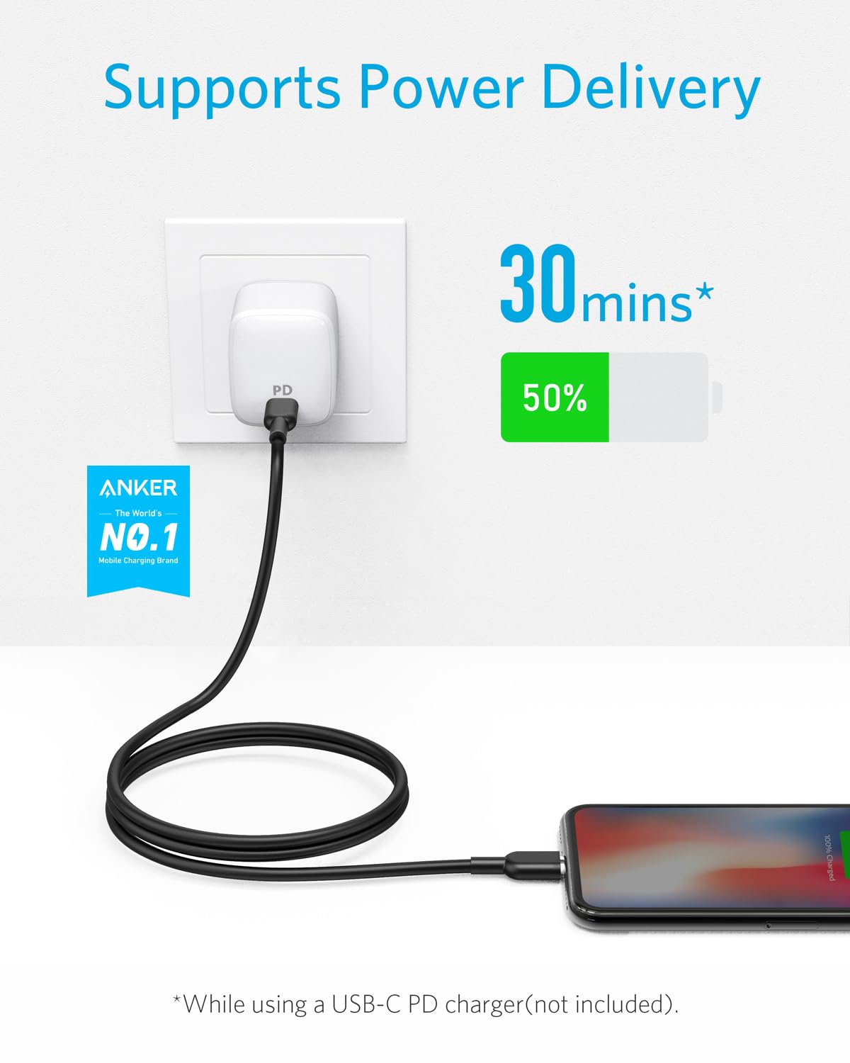 anker-powerline-ii-usb-c-lightning-kabel-1-8m-schwarz-mfi image 2