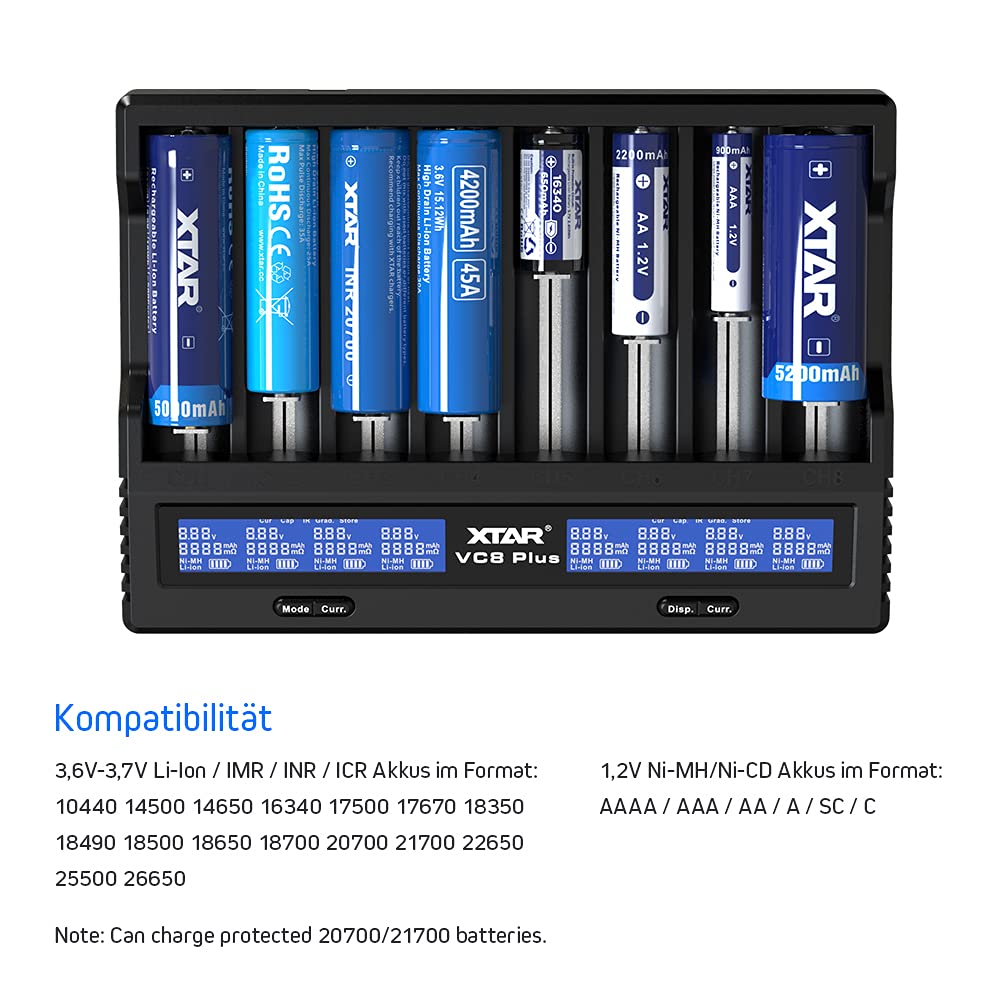 xtar-vc8-plus-18650-ladeger-t-8-slot-mit-lcd image 2