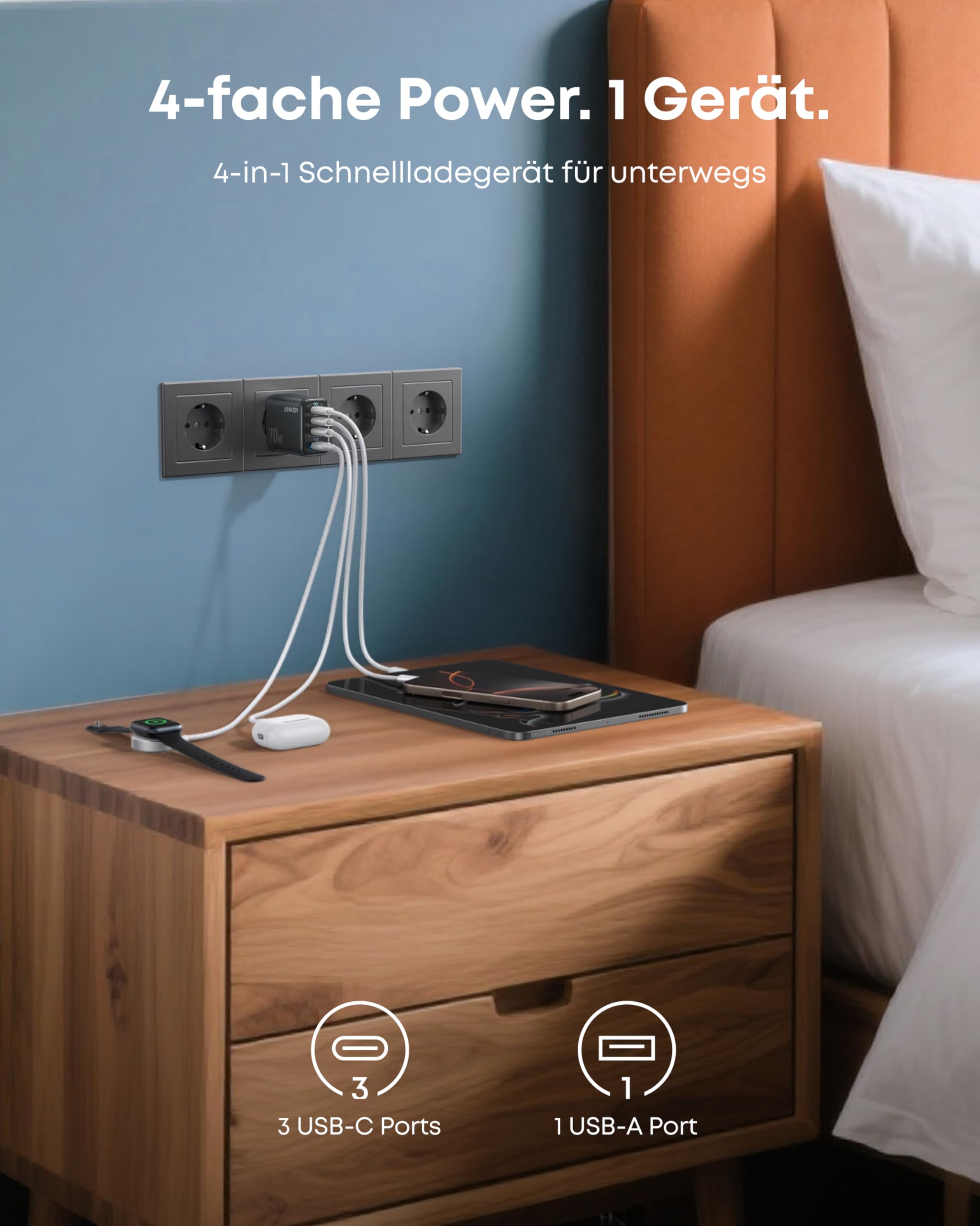anker-zolo-usb-c-ladeger-t-70w-4-port-schwarz-kompakt image 4