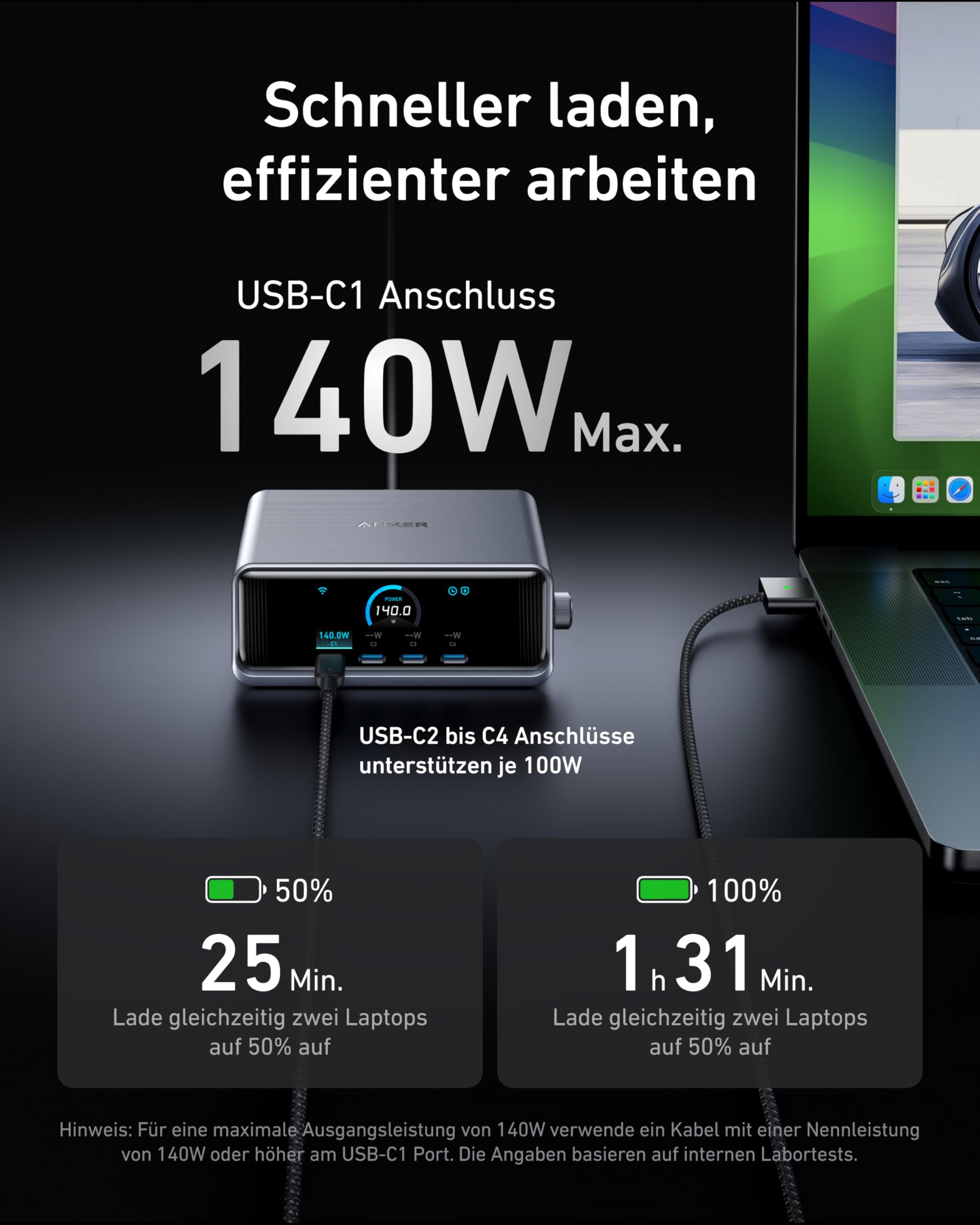 anker-prime-250w-usb-c-ladeger-t-6-port-gan-display image 3