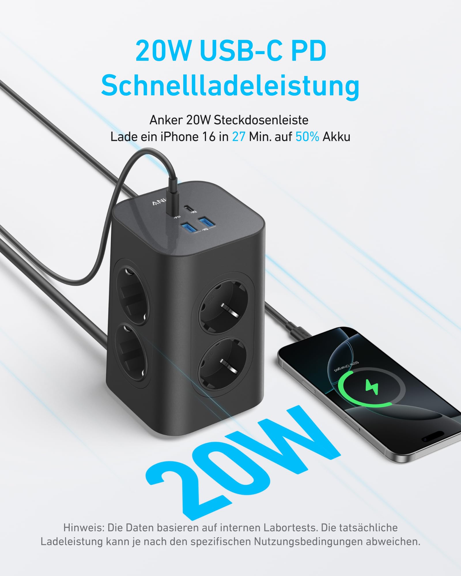 anker-12-in-1-mehrfachsteckdose-8-fach-2m-20w-usb-c image 2