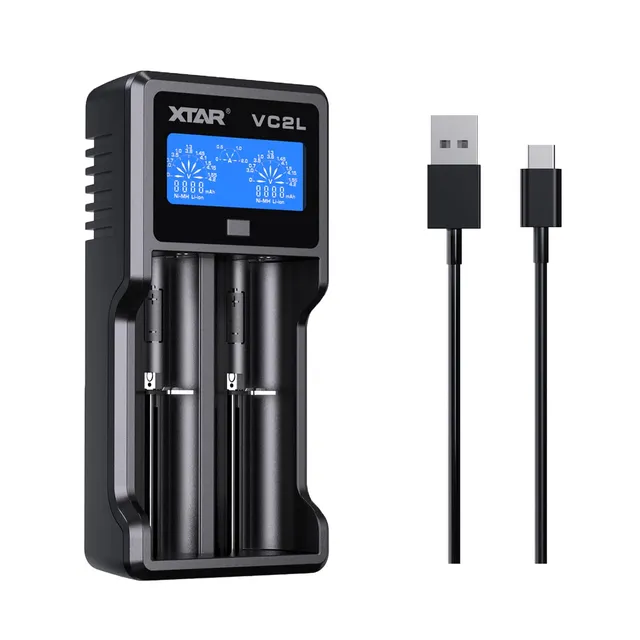 xtar-vc2l-18650-ladeger-t-2-schacht-usb-c-lcd-aa-aaa image 1