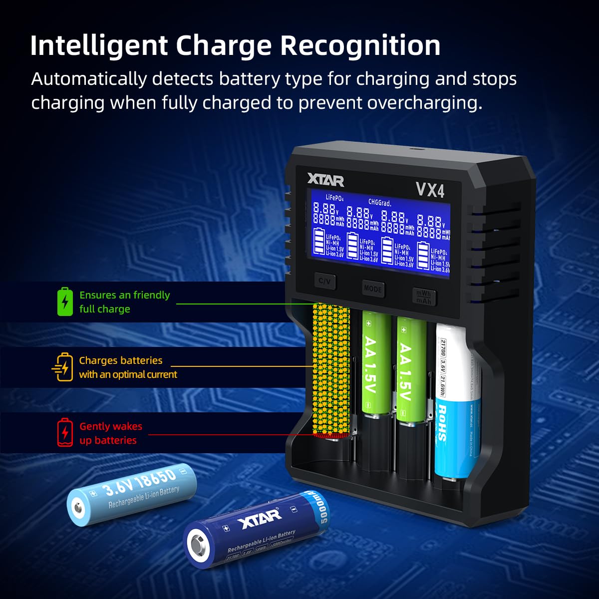 xtar-vx4-v2-mix-charger-akku-ladeger-t-4-schacht-tester image 5