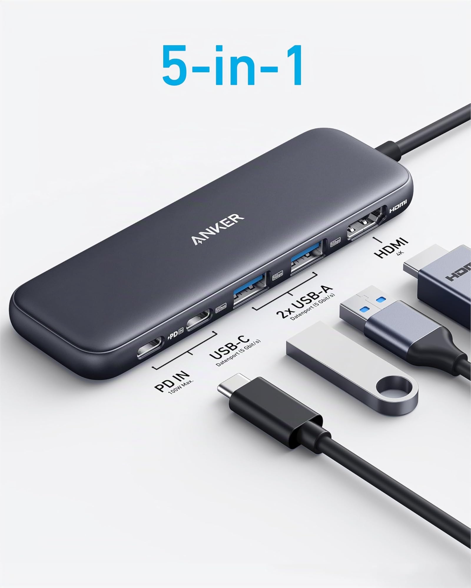anker-332-usb-c-hub-5-in-1-hdmi-4k-schwarz image 2