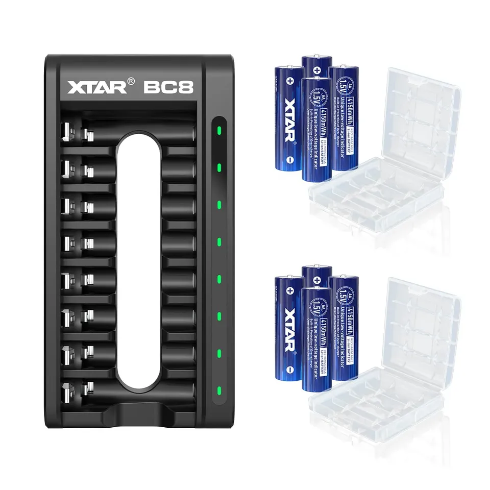 xtar-bc8-aa-akkus-1-5v-lithium-4150mwh-8er-mit-loader image 1