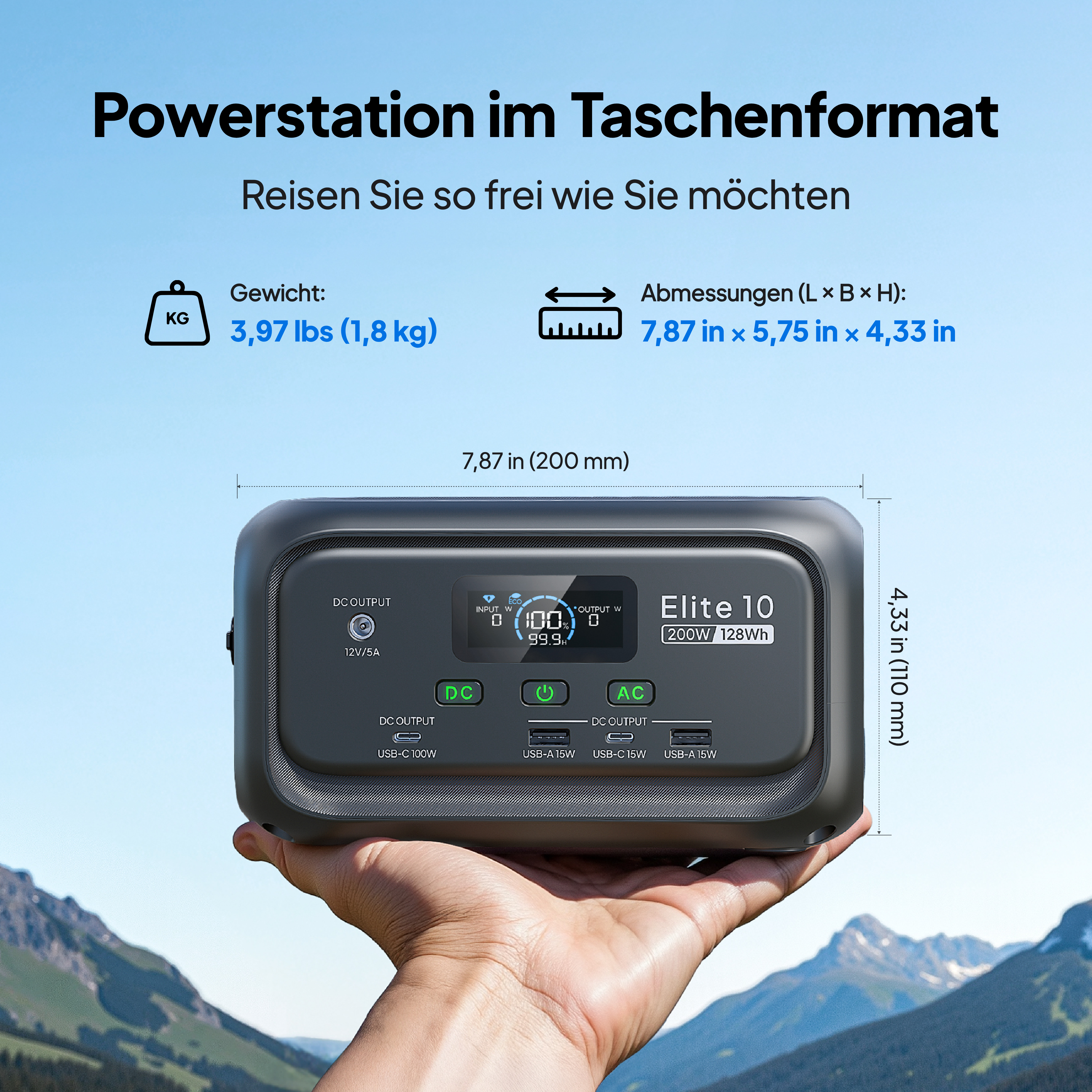 bluetti-elite-10-mini-powerstation-200w-128wh-tragbar image 8