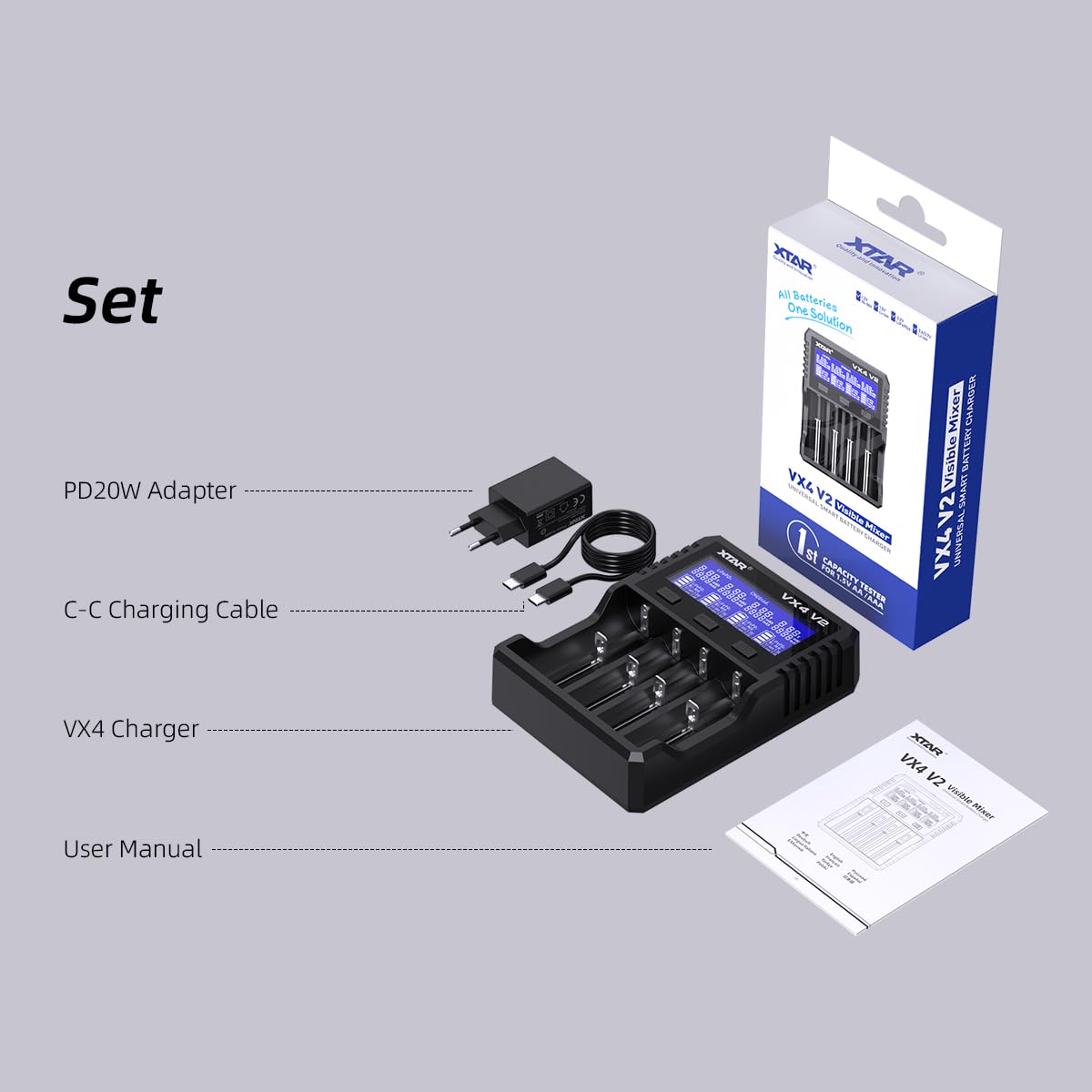 xtar-vx4-v2-mix-charger-akku-ladeger-t-4-schacht-tester image 7