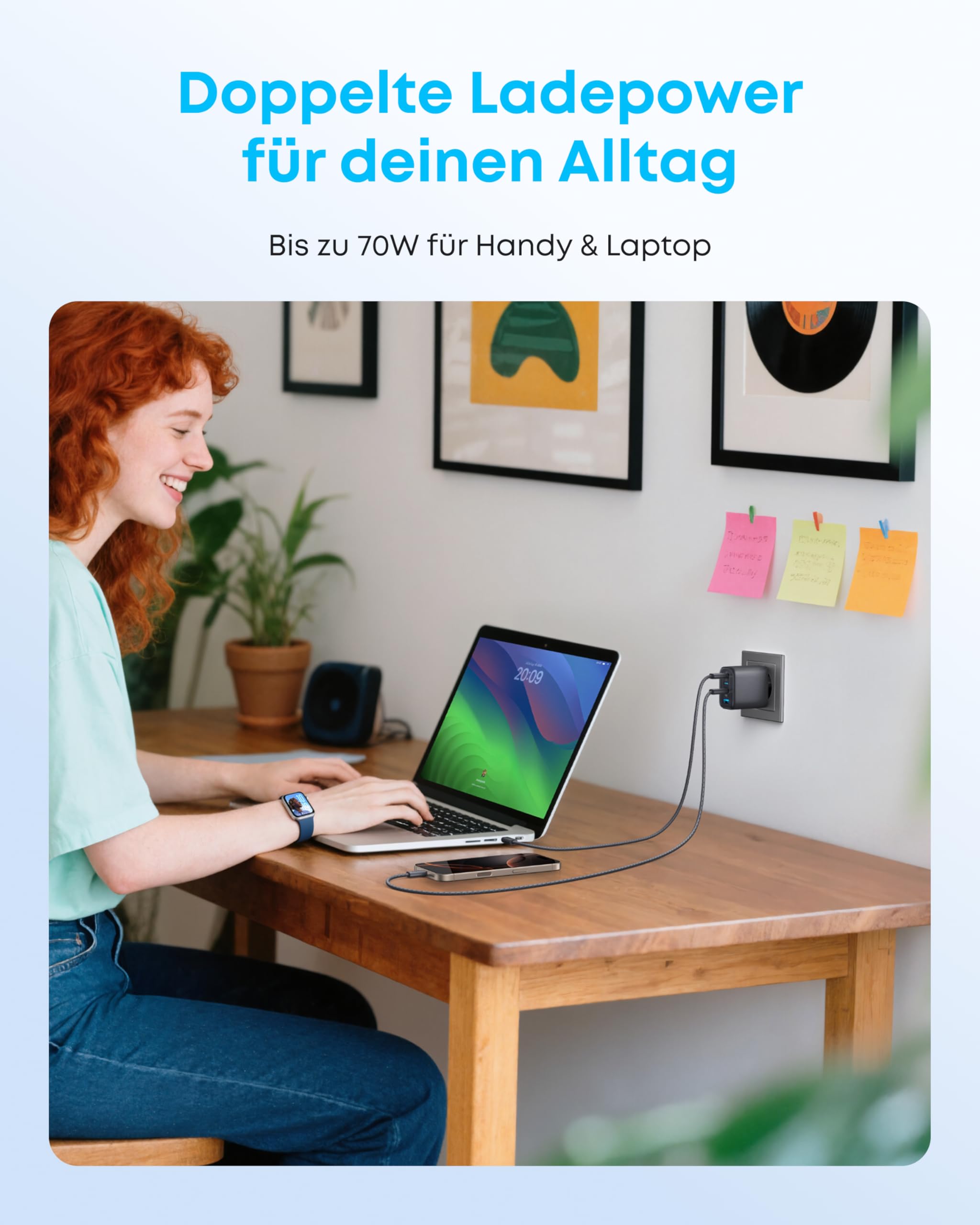anker-zolo-usb-c-ladeger-t-70w-4-port-schwarz-kompakt image 3