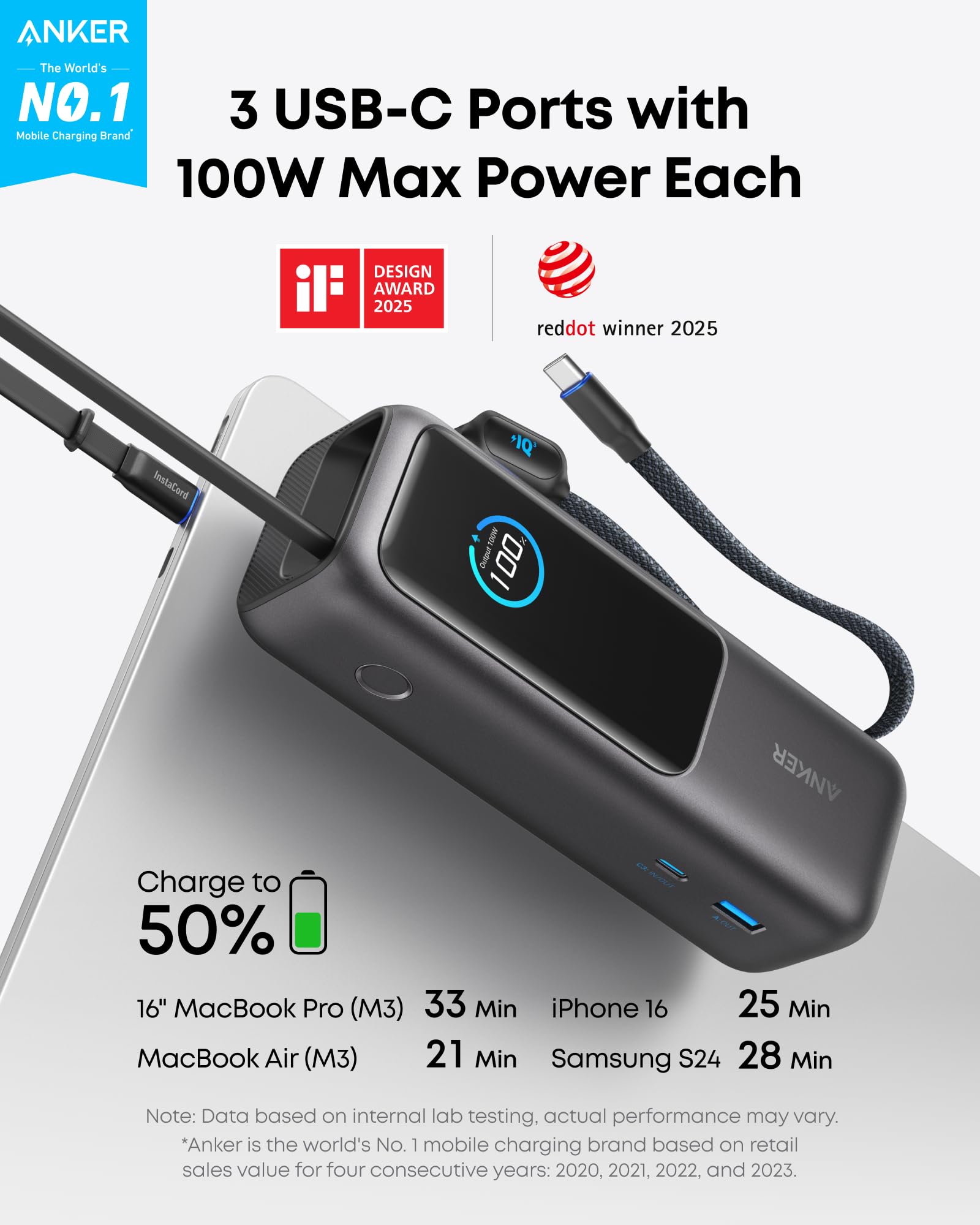 anker-165w-25000mah-laptop-powerbank-mit-kabel-schwarz image 2