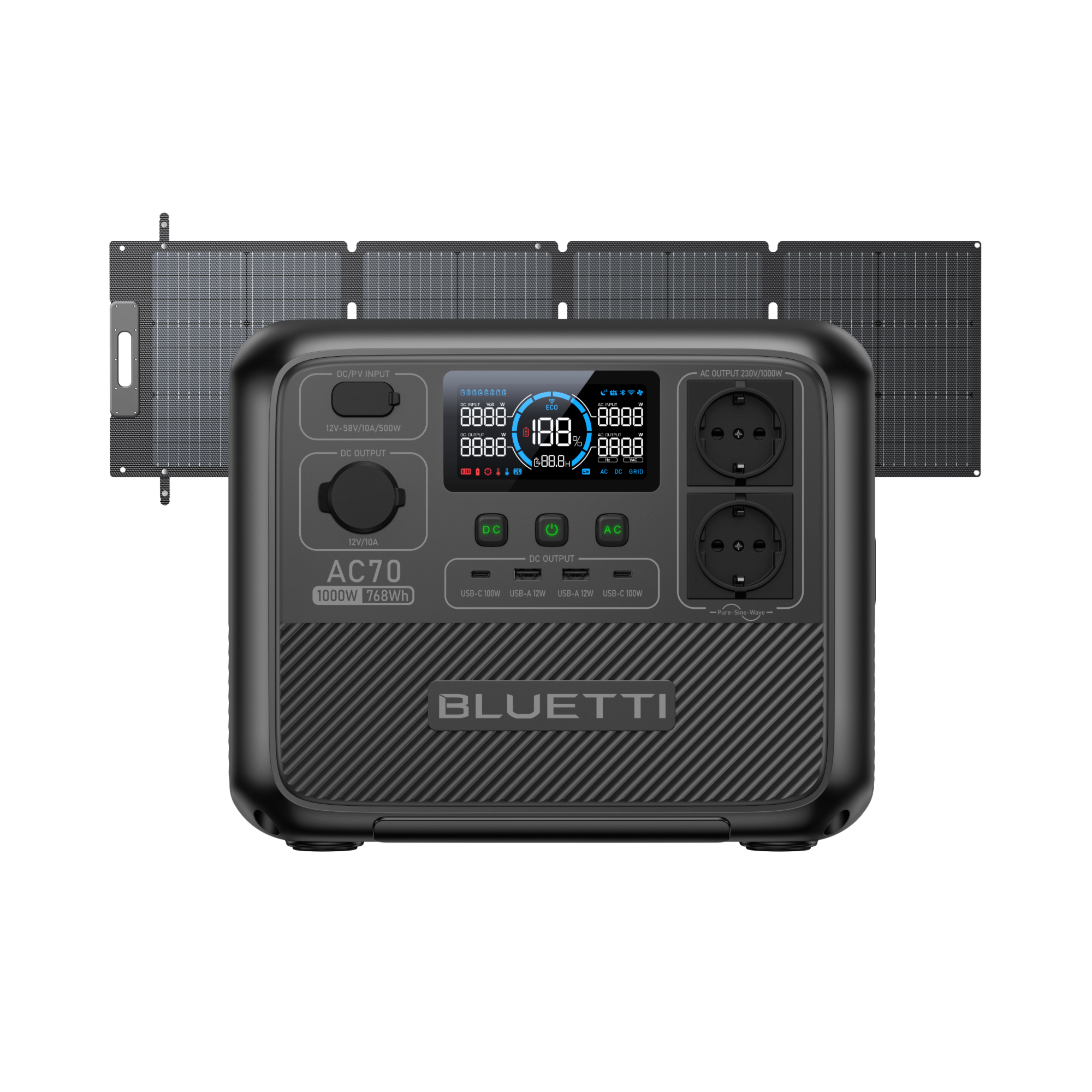 bluetti-ac70-1000w-768wh-powerstation-100w-solar-kit-lifepo4 image 7