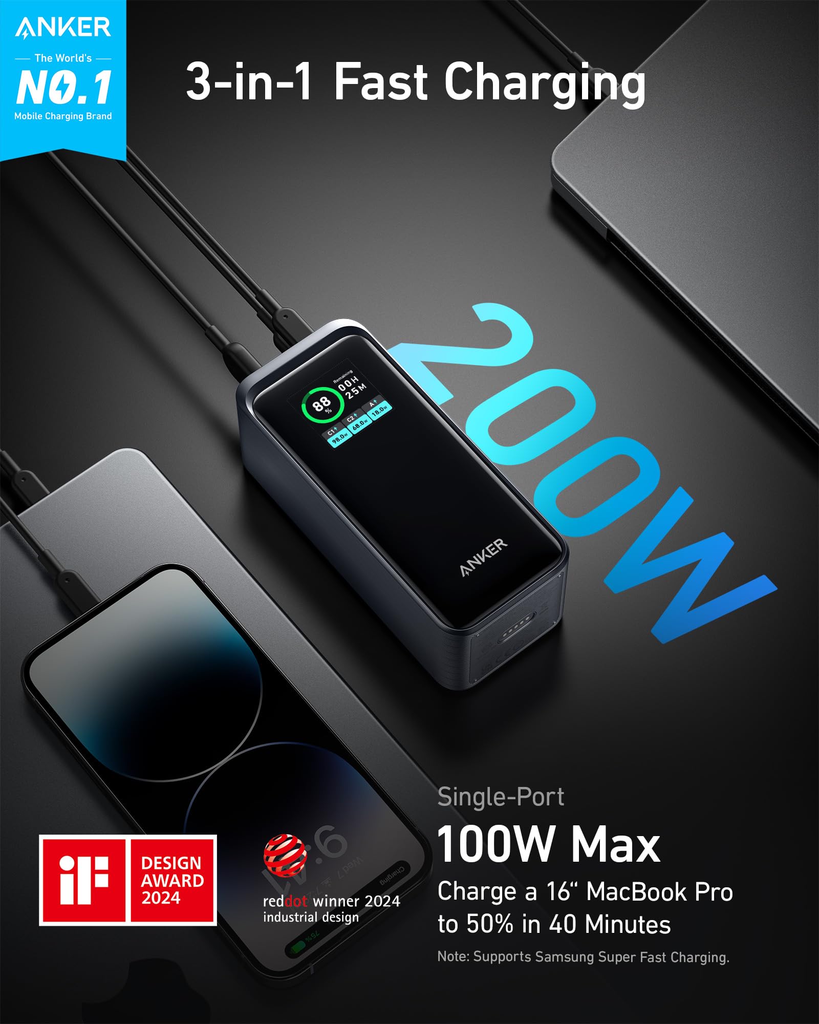 anker-prime-powerbank-200w-20000mah-display-72wh image 2