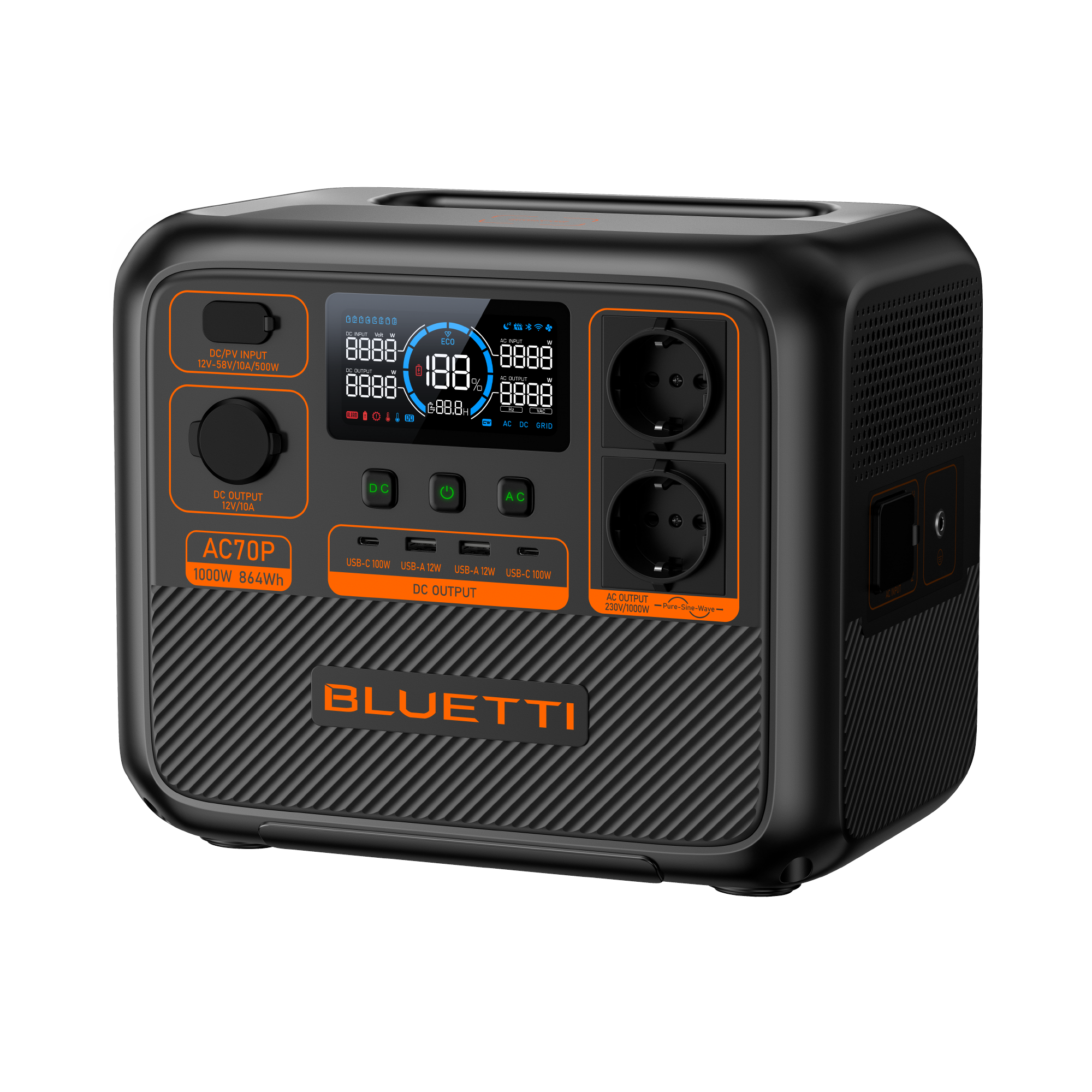 bluetti-ac70p-powerstation-1000-w-864-wh image 3