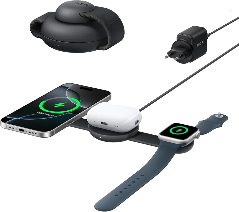 anker-maggo-3-in-1-ladestation-schwarz-qi2-15w image 1