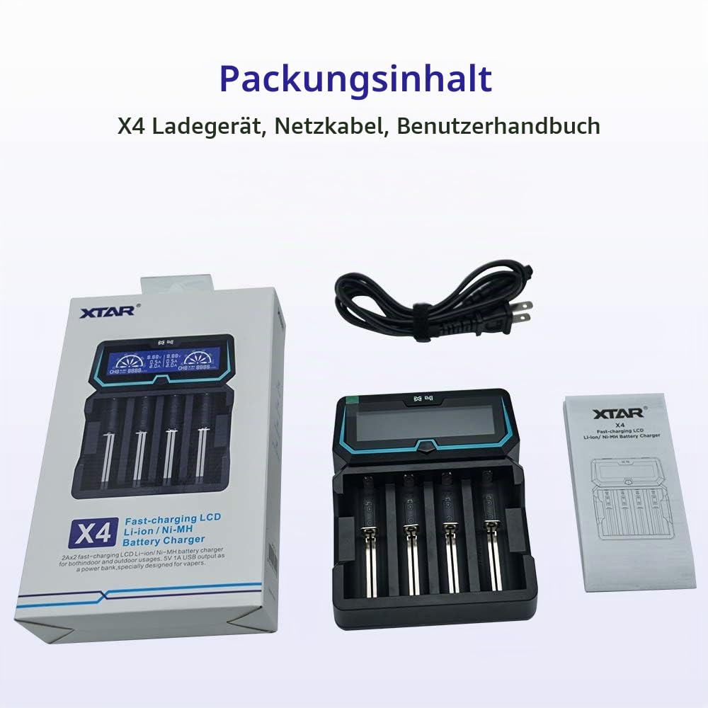 xtar-speedy-charger-x4-akkuladeger-t-4-schacht-2a-lcd image 7