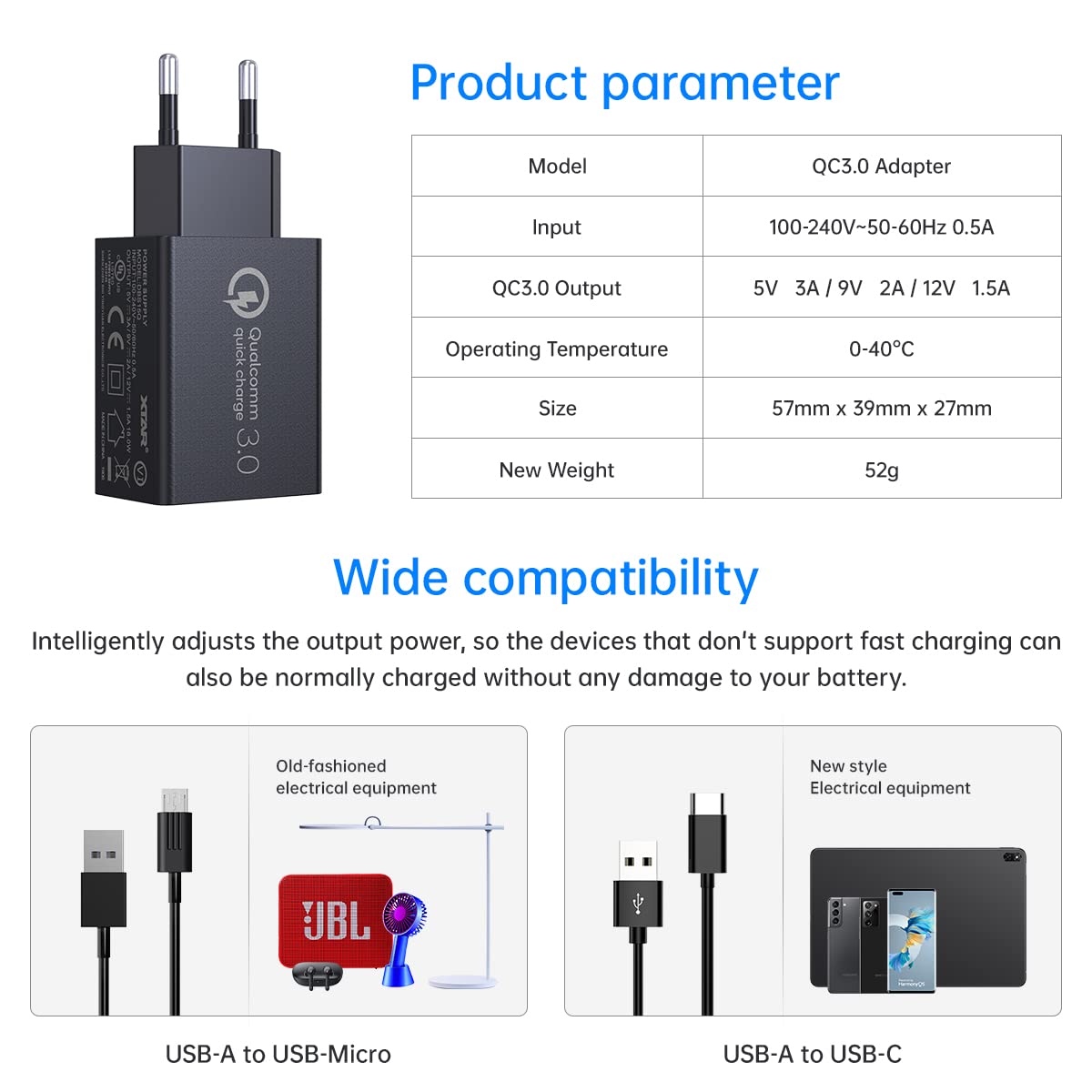 xtar-18w-quick-charge-3-0-usb-ladeger-t-adapter-in-schwarz image 2