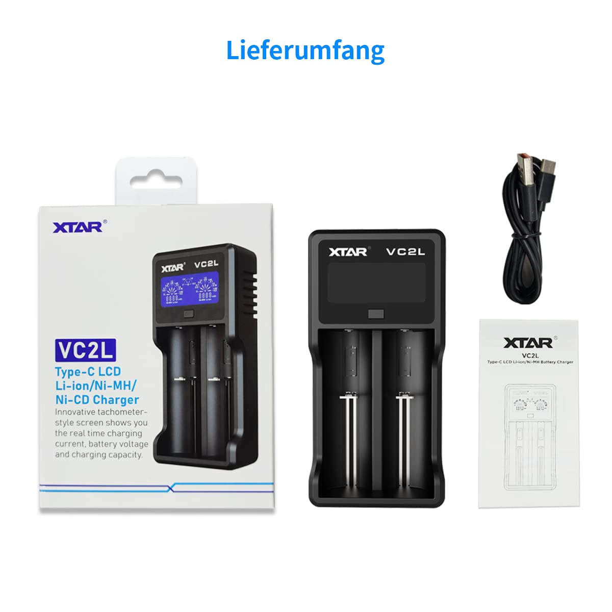 xtar-vc2l-18650-ladeger-t-2-schacht-usb-c-lcd-aa-aaa image 7