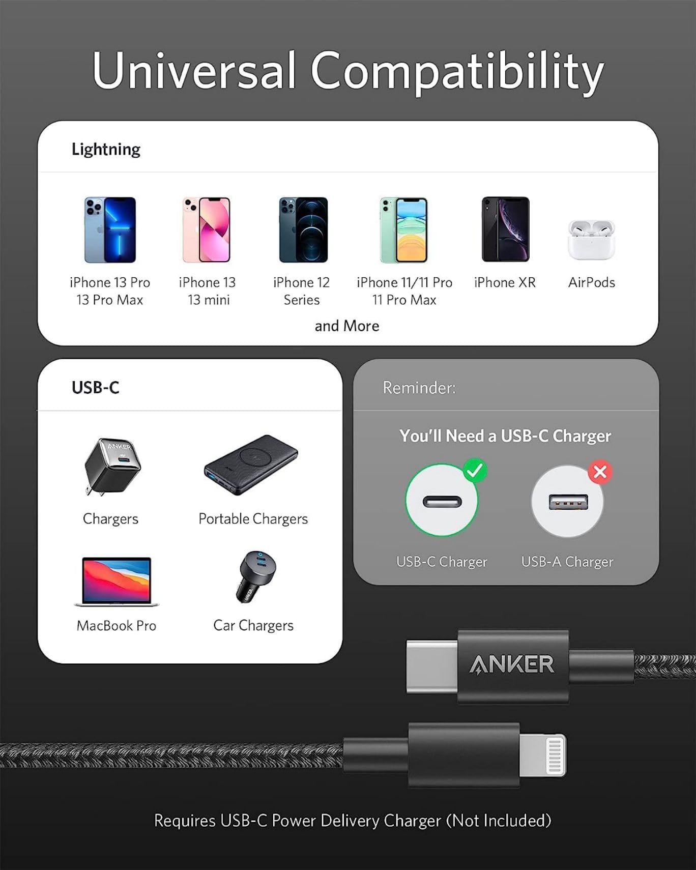 anker-331-usb-c-lightning-kabel-100cm-nylon-mfi-schwarz image 3
