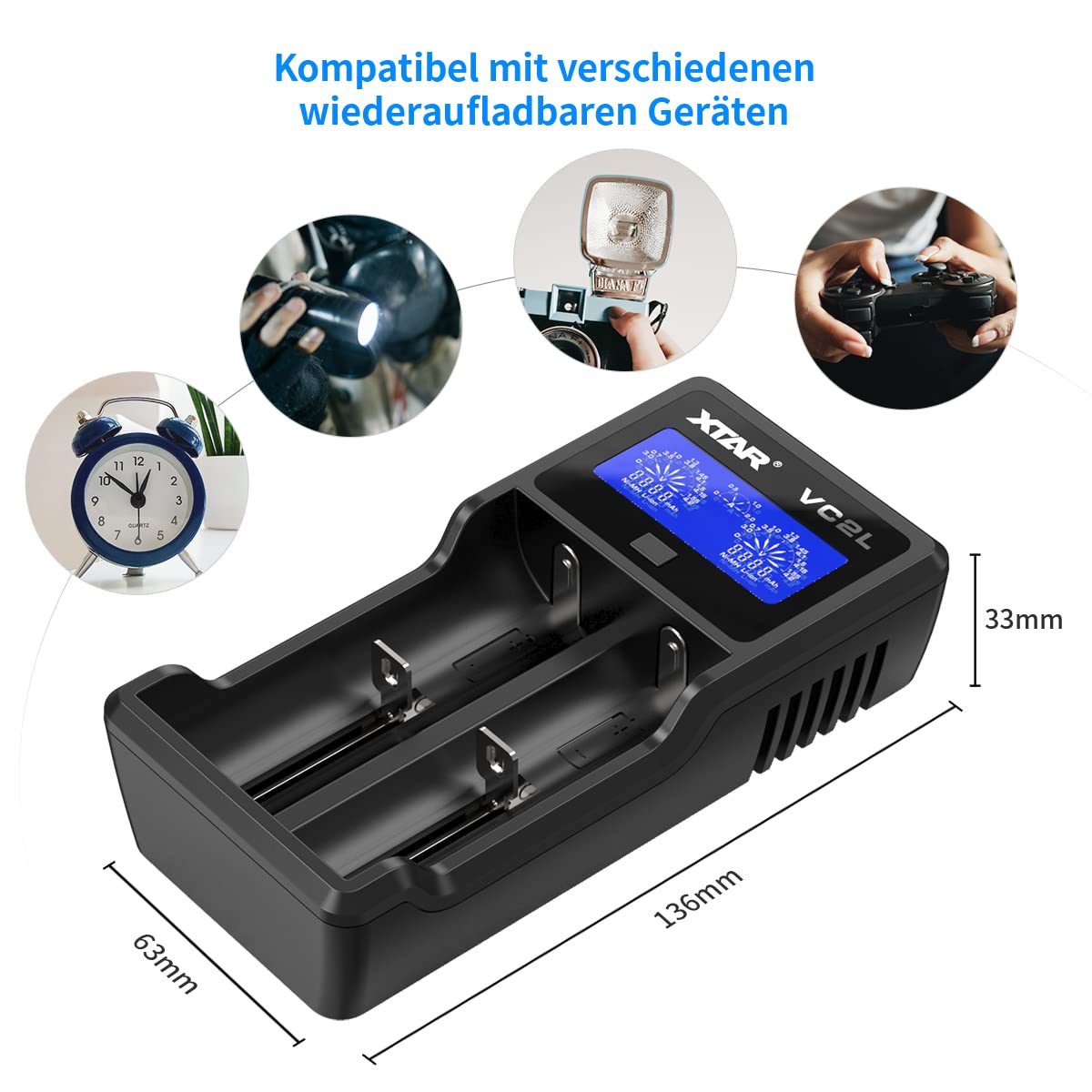 xtar-vc2l-18650-ladeger-t-2-schacht-usb-c-lcd-aa-aaa image 5