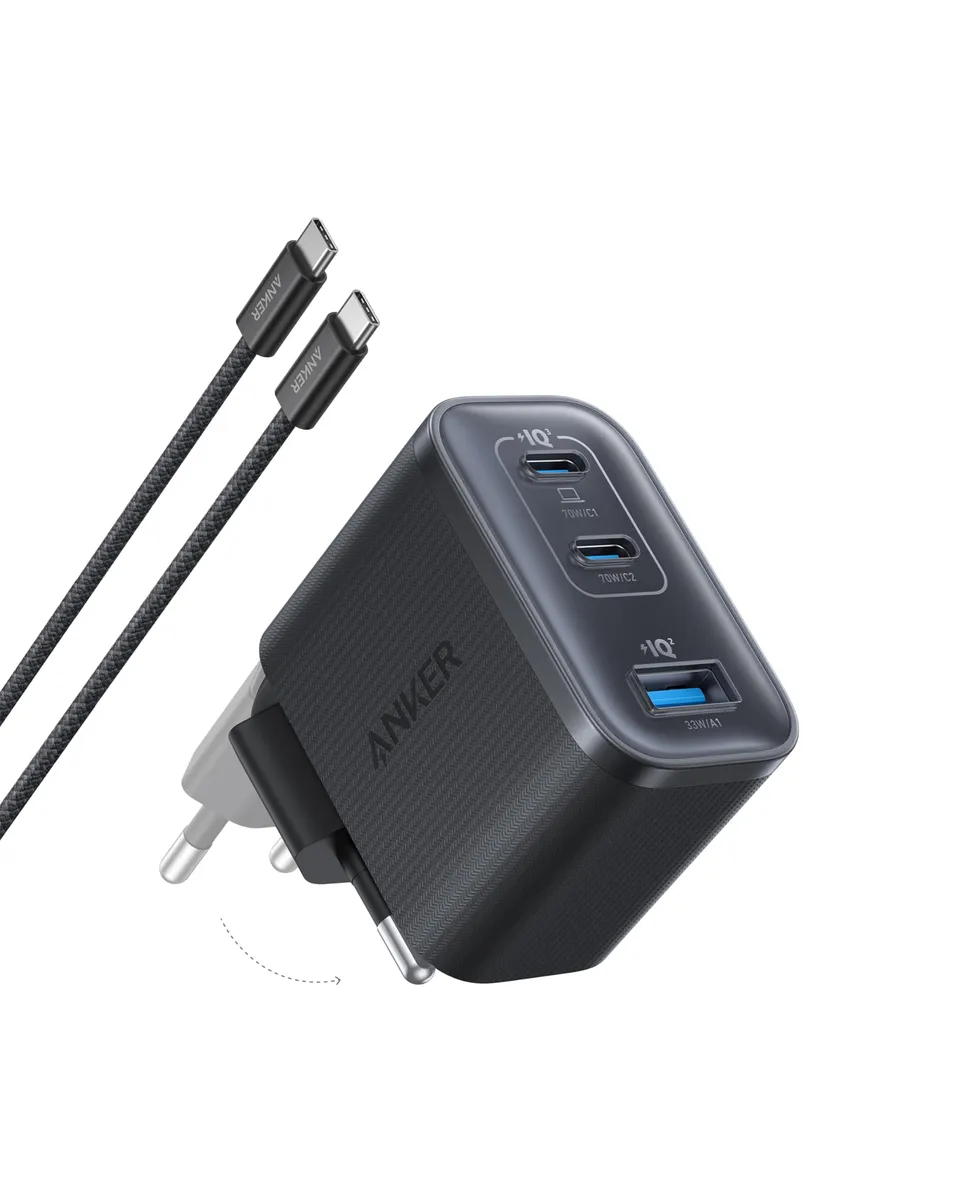 anker-nano-ladeger-t-70w-3-port-schwarz-usb-c image 1