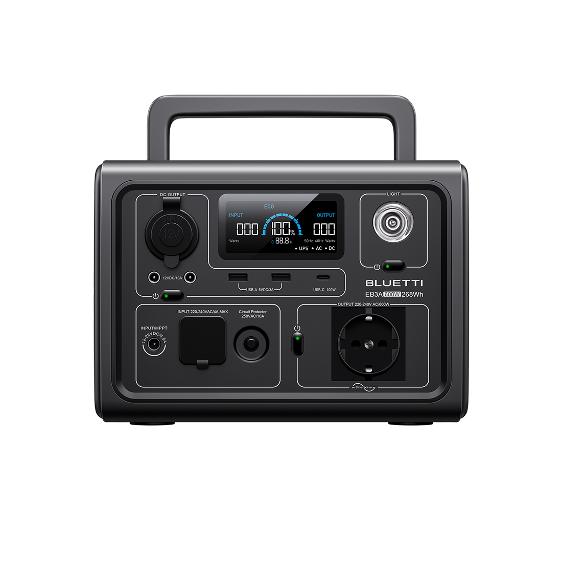 bluetti-eb3a-powerstation-600-w-268-wh-solar-camping image 4