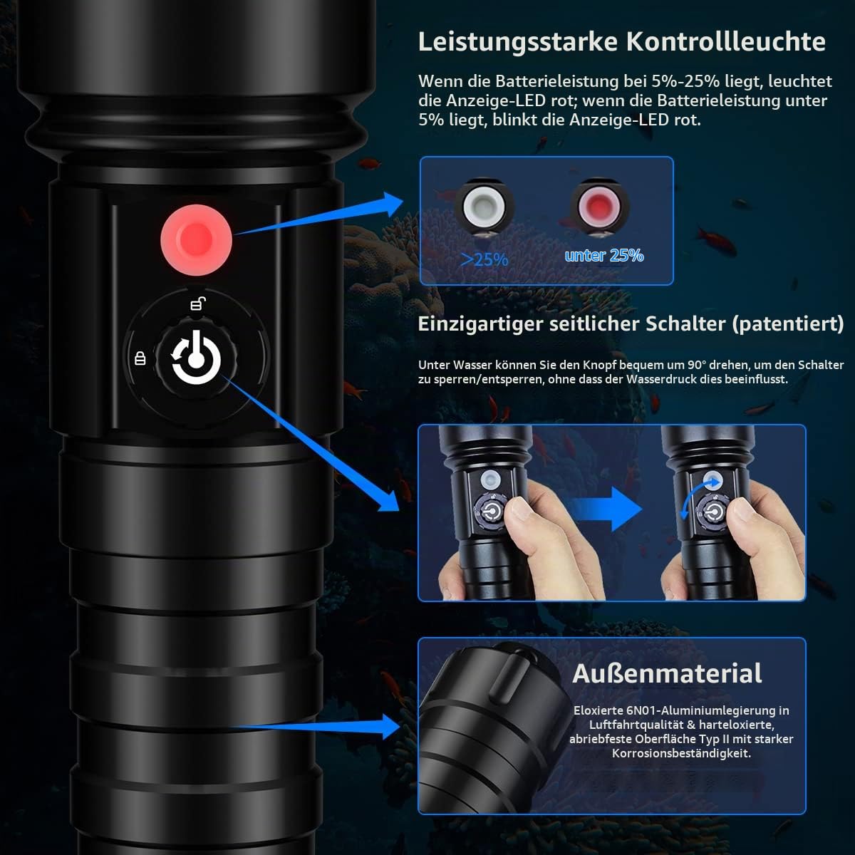 xtar-d26-tauchlampe-1100lm-100m-ohne-akku image 4