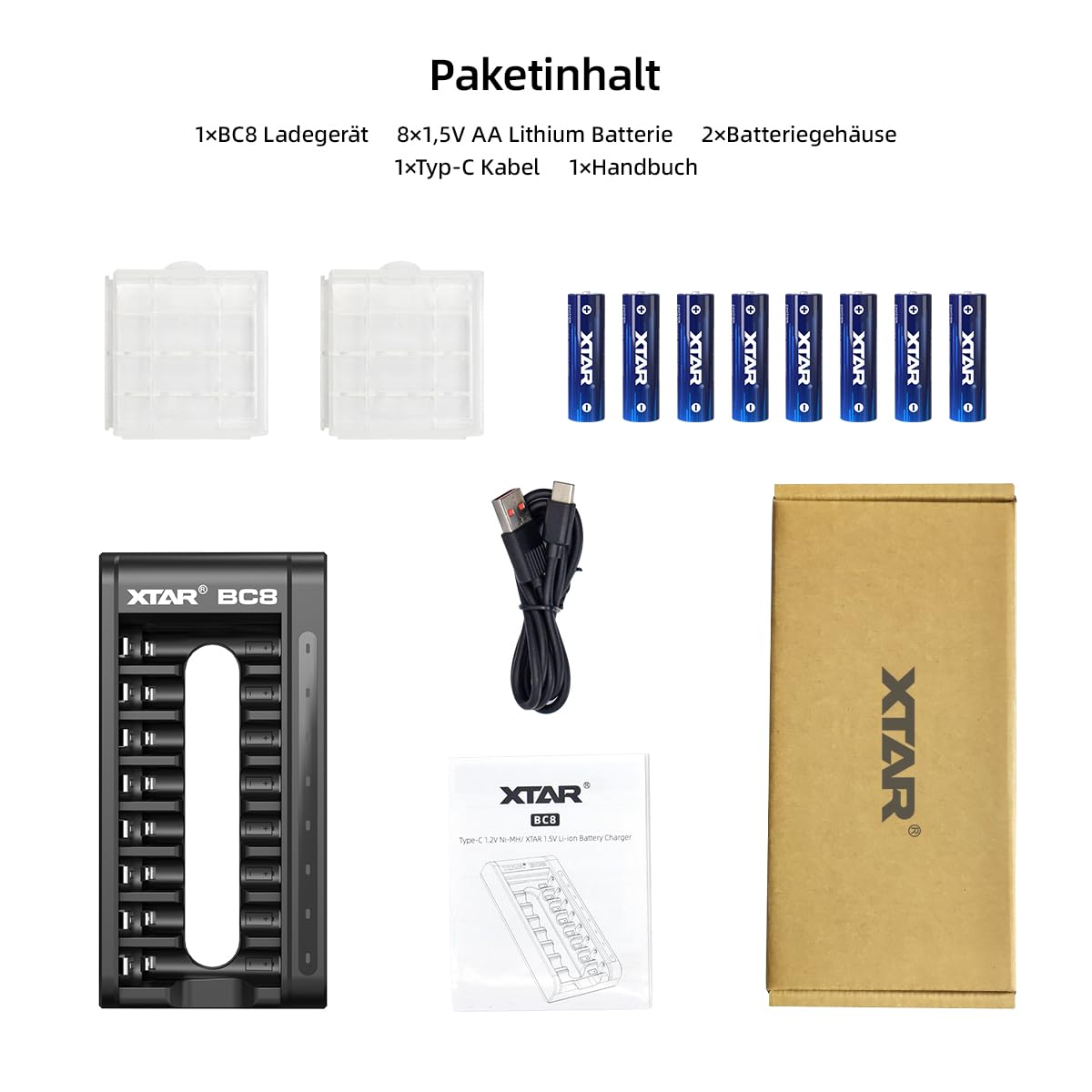 xtar-bc8-aa-akkus-1-5v-lithium-4150mwh-8er-mit-loader image 4