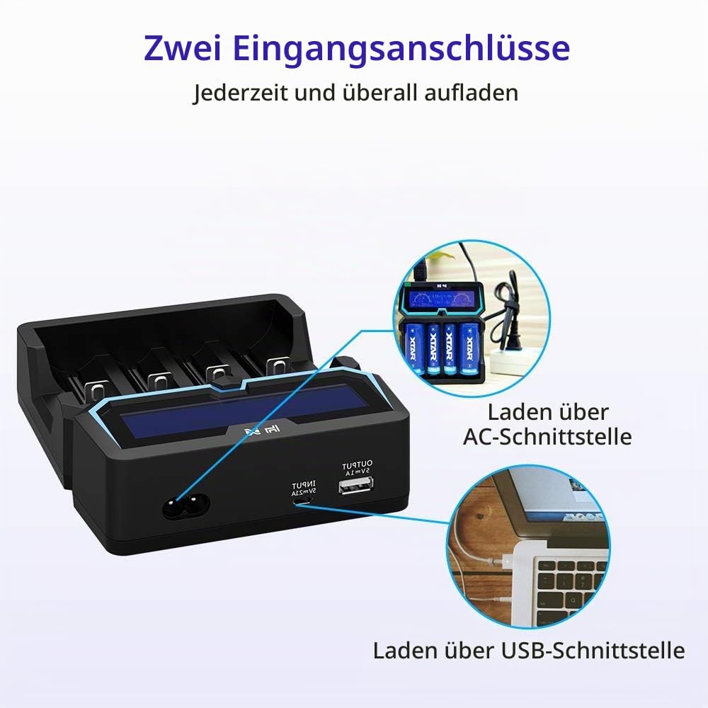 xtar-speedy-charger-x4-akkuladeger-t-4-schacht-2a-lcd image 5