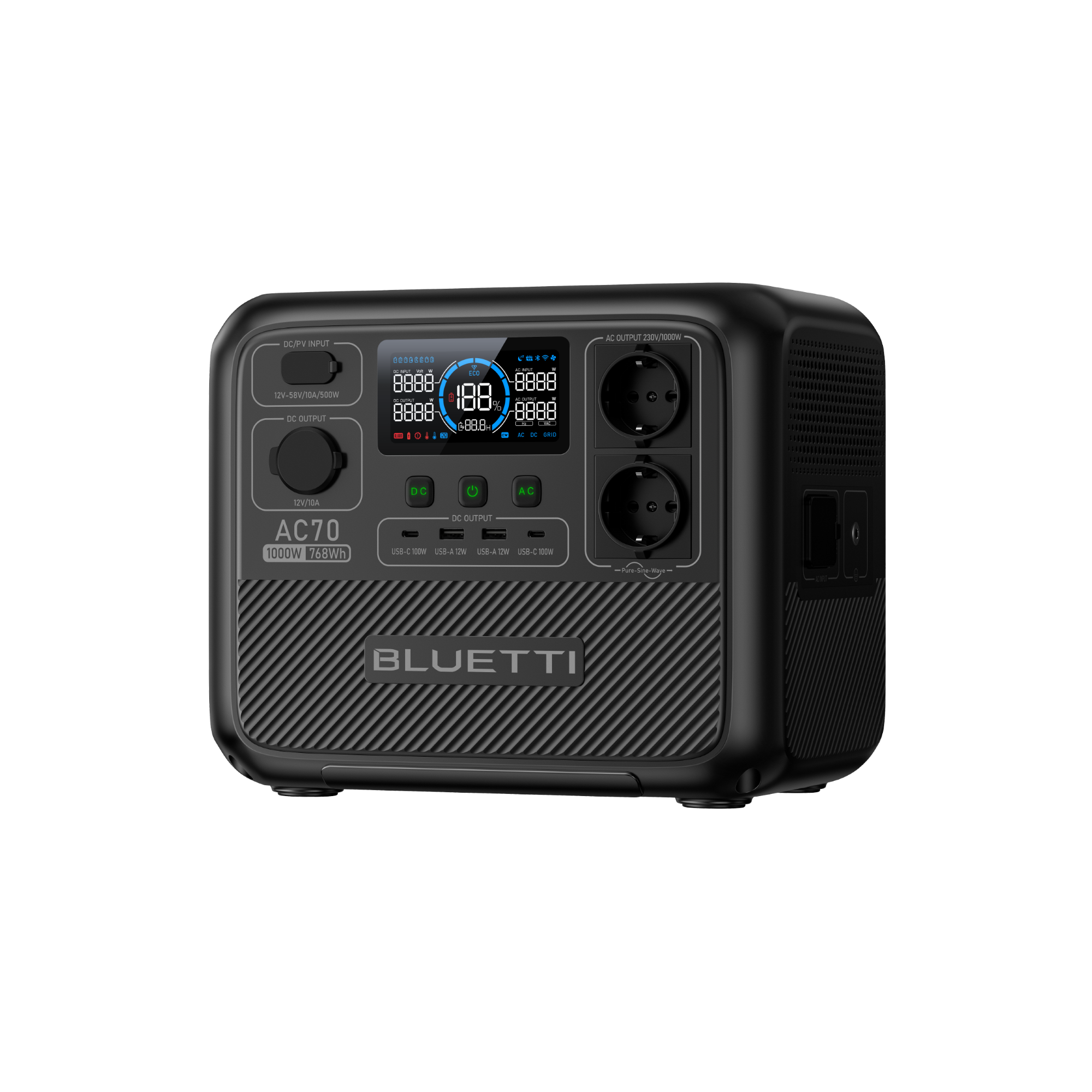 bluetti-ac70-1000w-768wh-powerstation-100w-solar-kit-lifepo4 image 3