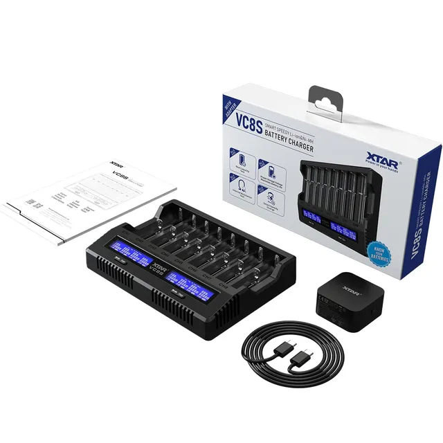 xtar-vc8s-batterieladeger-t-8-fach-usb-c-mit-pd45w-adapter image 1