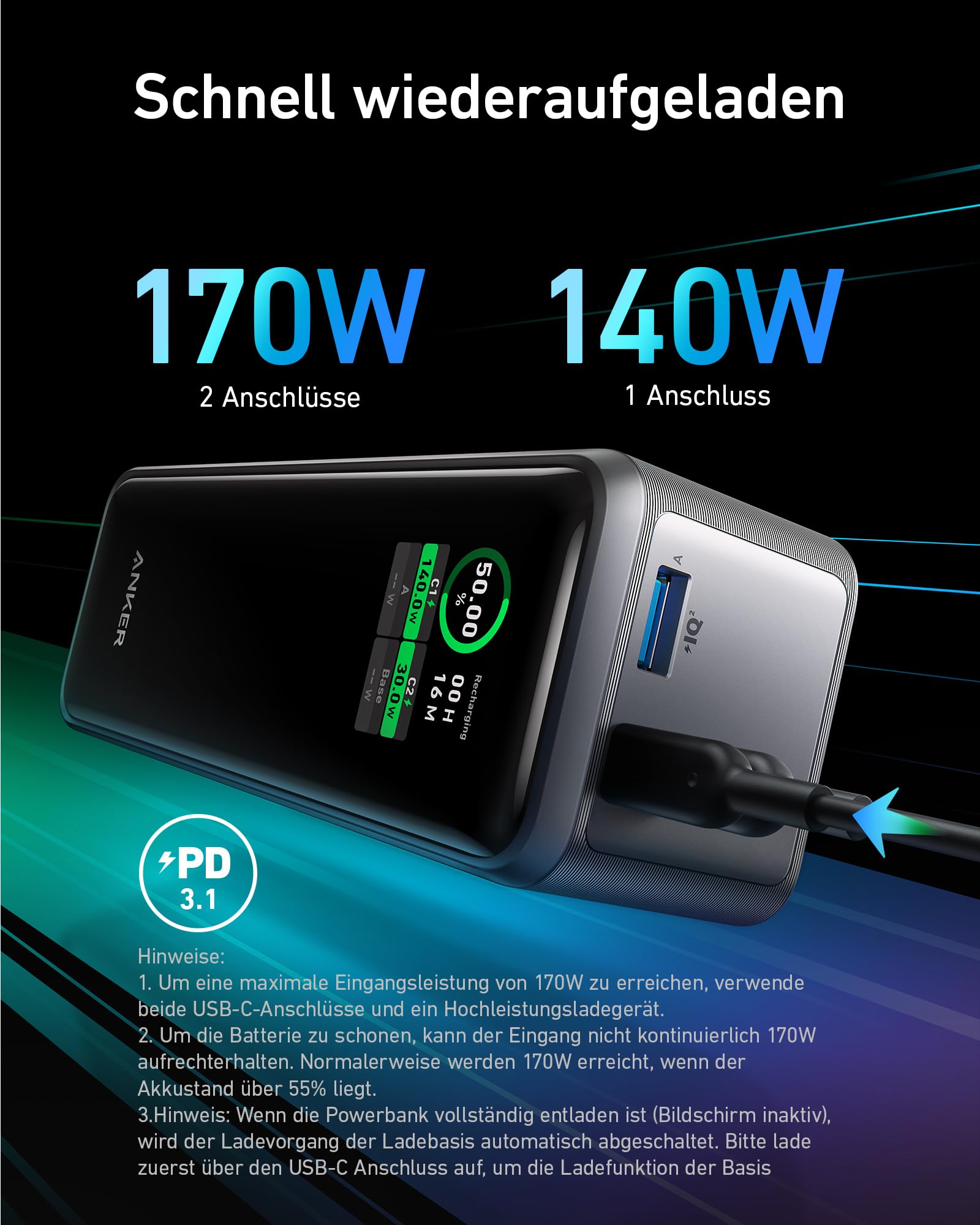 anker-prime-powerbank-250w-27650mah-app-99wh image 3