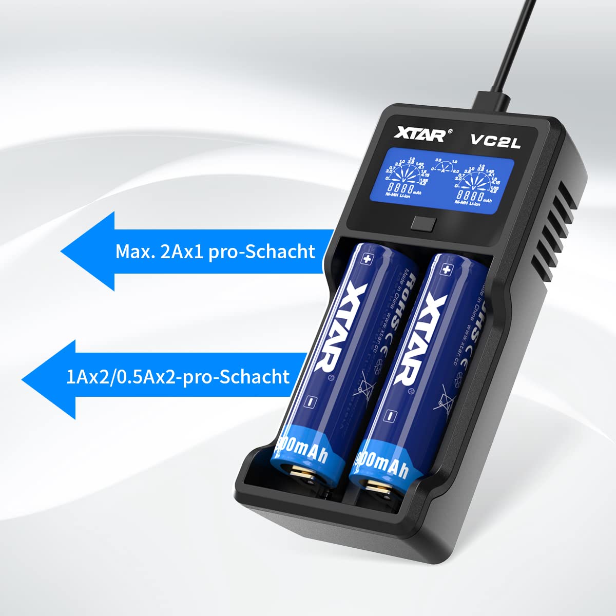xtar-vc2l-18650-ladeger-t-2-schacht-usb-c-lcd-aa-aaa image 4