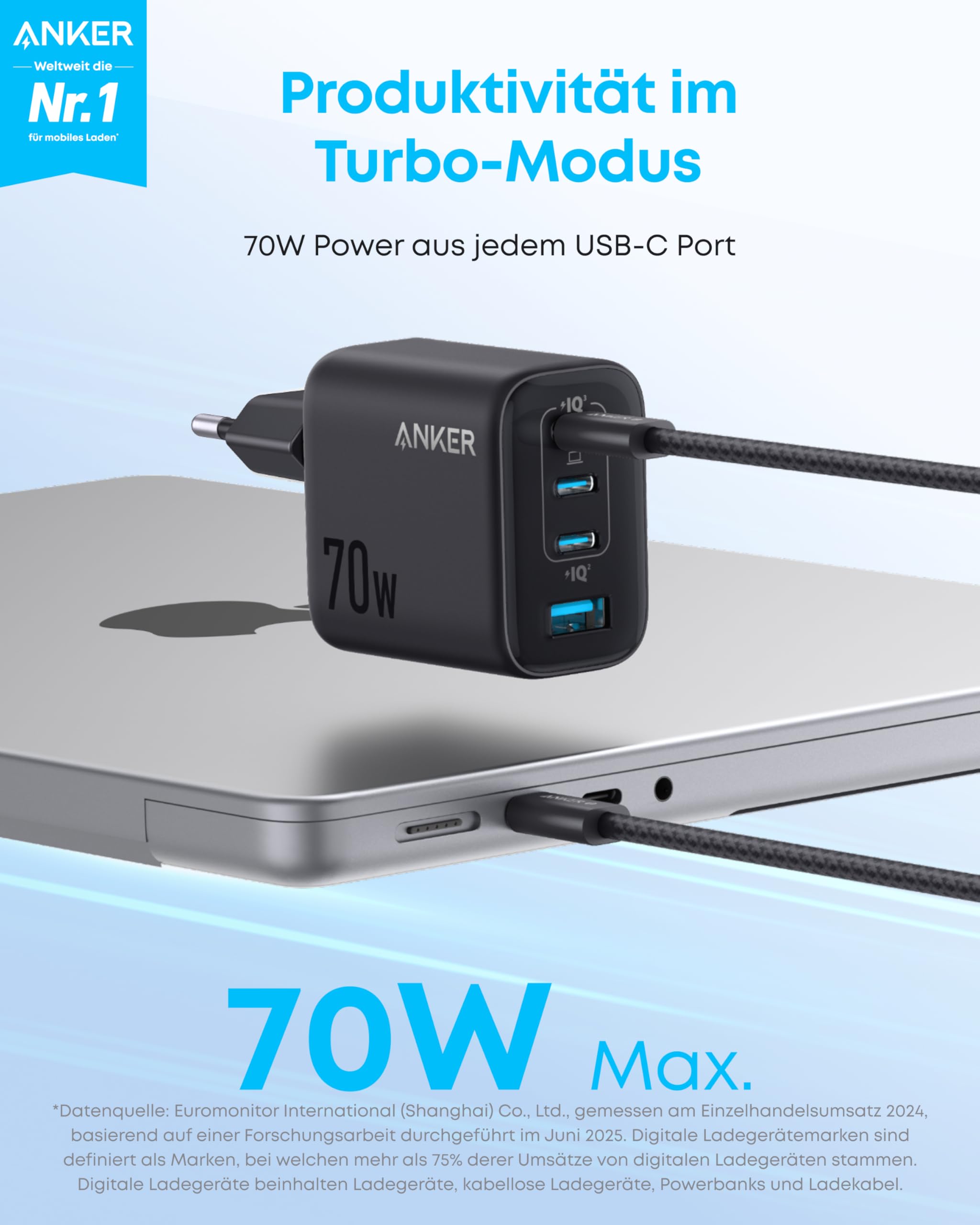 anker-zolo-usb-c-ladeger-t-70w-4-port-schwarz-kompakt image 2