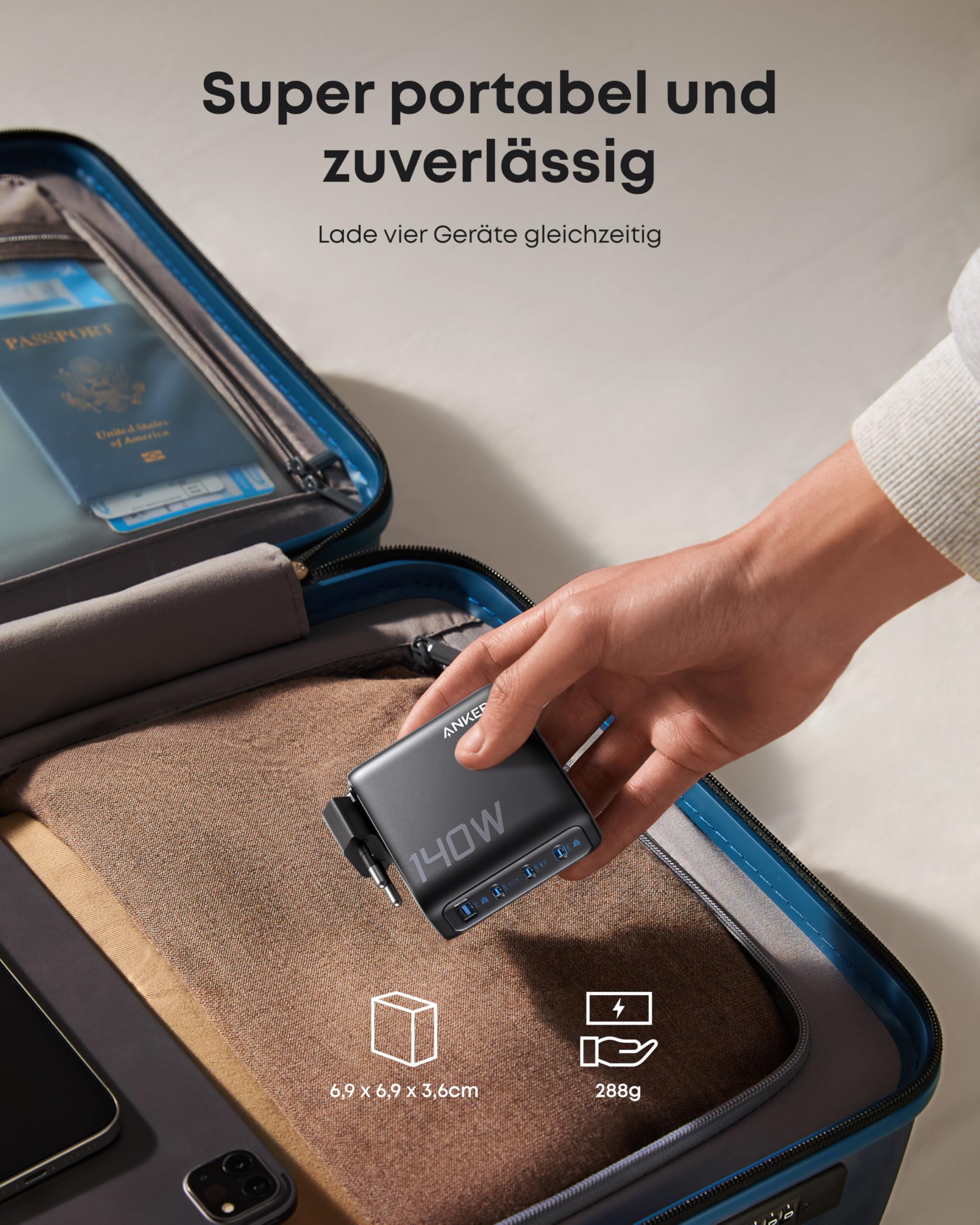 anker-140w-usb-c-ladeger-t-4-port-gan-dunkelgrau-display image 6