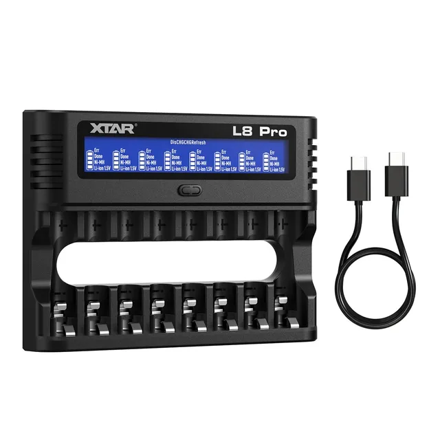 xtar-l8-pro-8-fach-ladeger-t-aa-aaa-usb-c-mit-lcd-refresh image 1