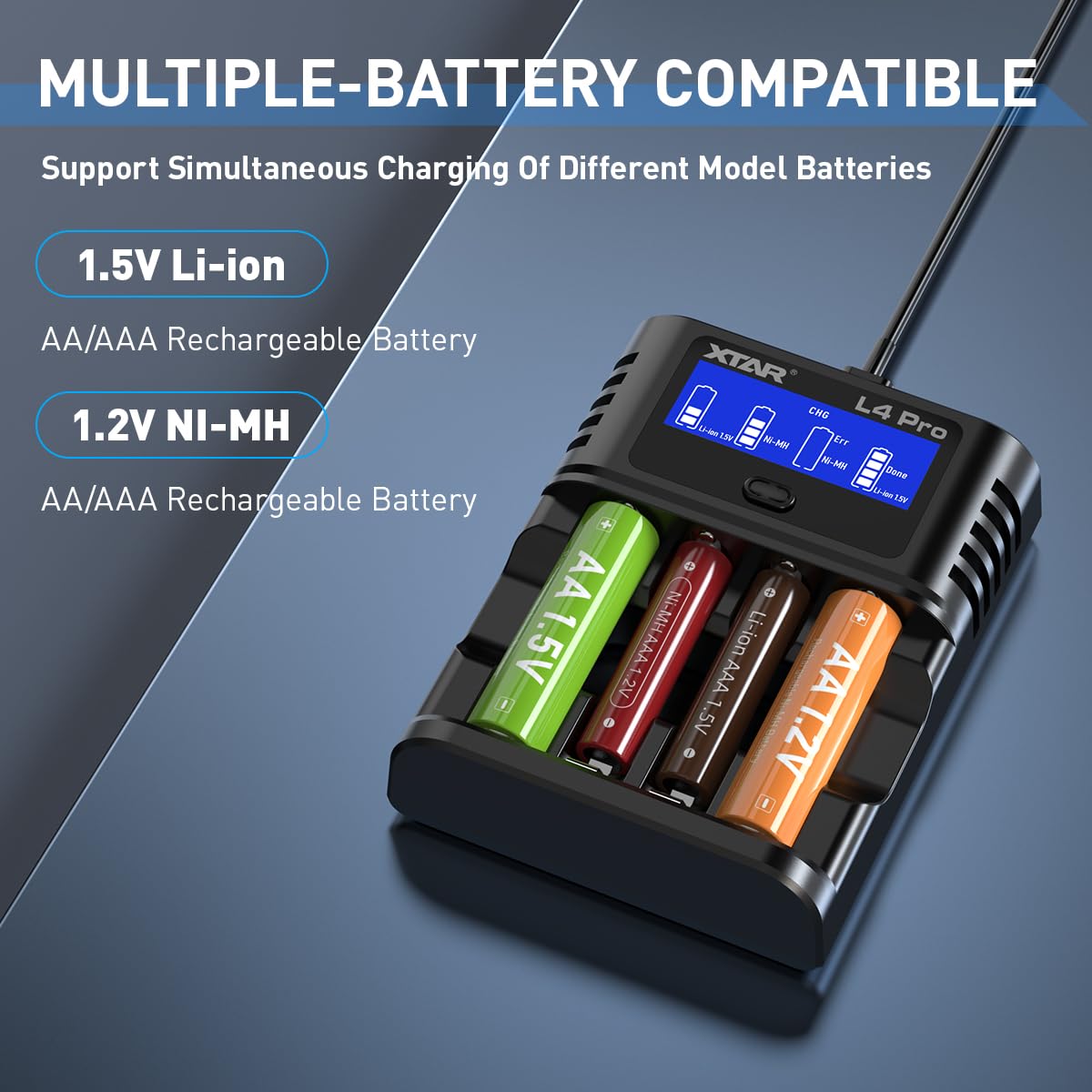 xtar-l4-pro-aa-aaa-ladeger-t-ni-mh-li-ionen-4-fach image 2