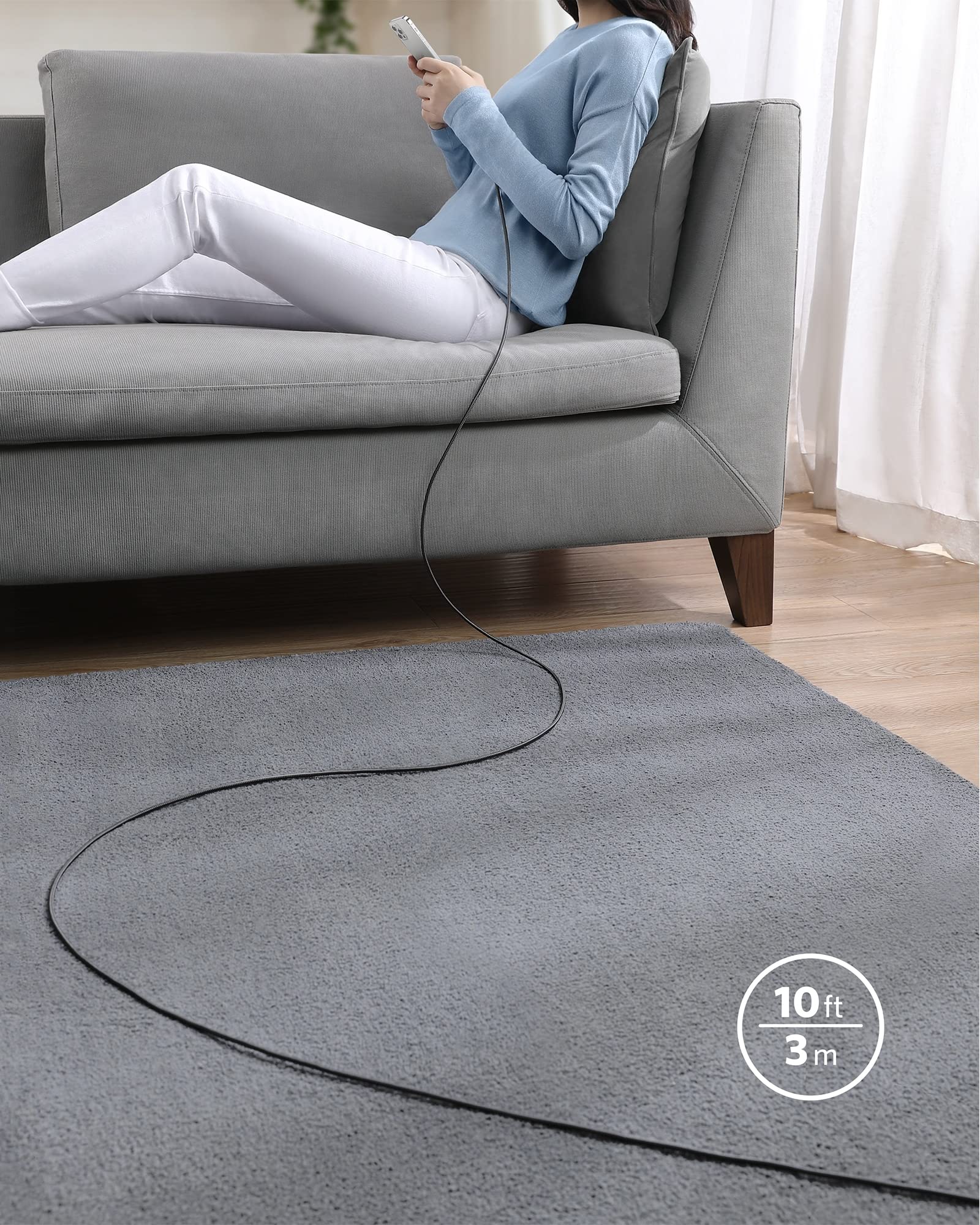 anker-331-usb-c-lightning-ladekabel-3m-schwarz-mfi-nylon image 7