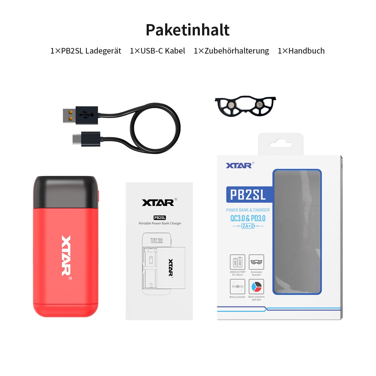 xtar-pb2sl-akku-ladeger-t-18650-21700-rot-powerbank image 7